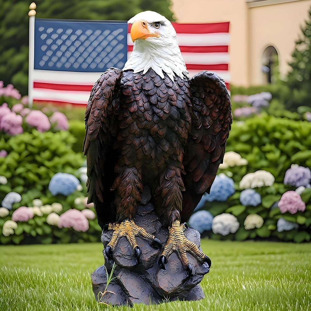 Bald Eagle Statue Outdoor - Large American Eagle Figurine for Garden, Yard......