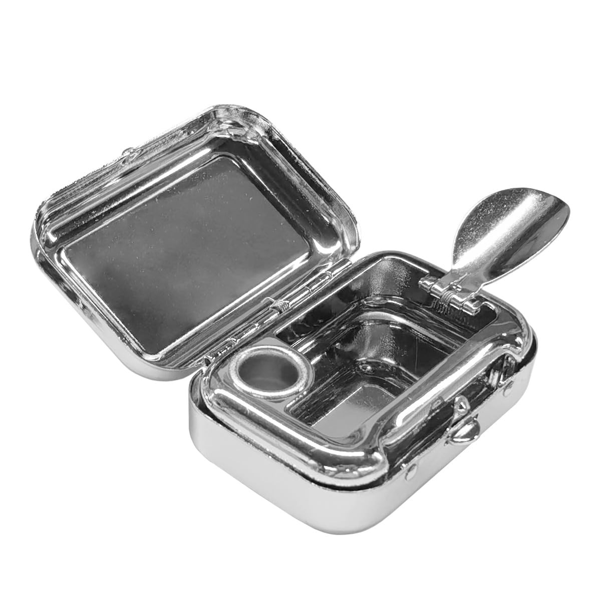 Mini Portable Ashtray - Carry-on Metal Windproof Pocket Car Ash Tray with Lid -