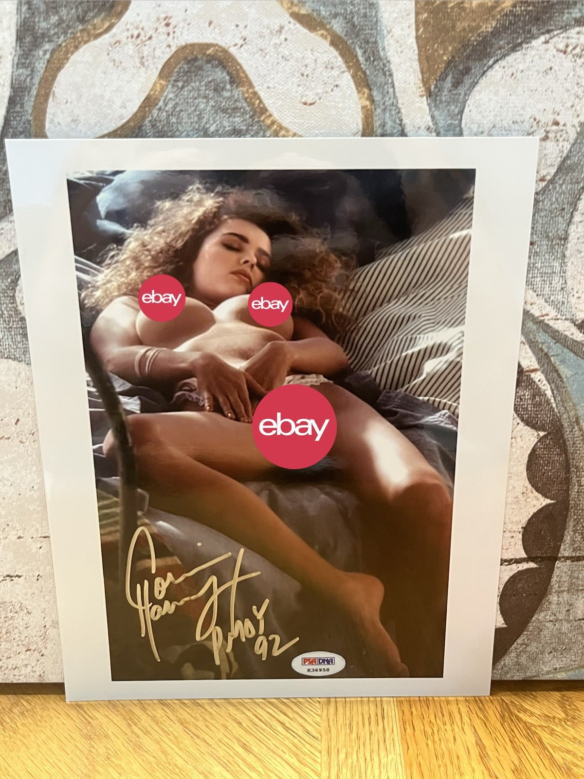 Autographed Playboy Playmate Photo: 1992 Playmate of the Year Corinna Harney