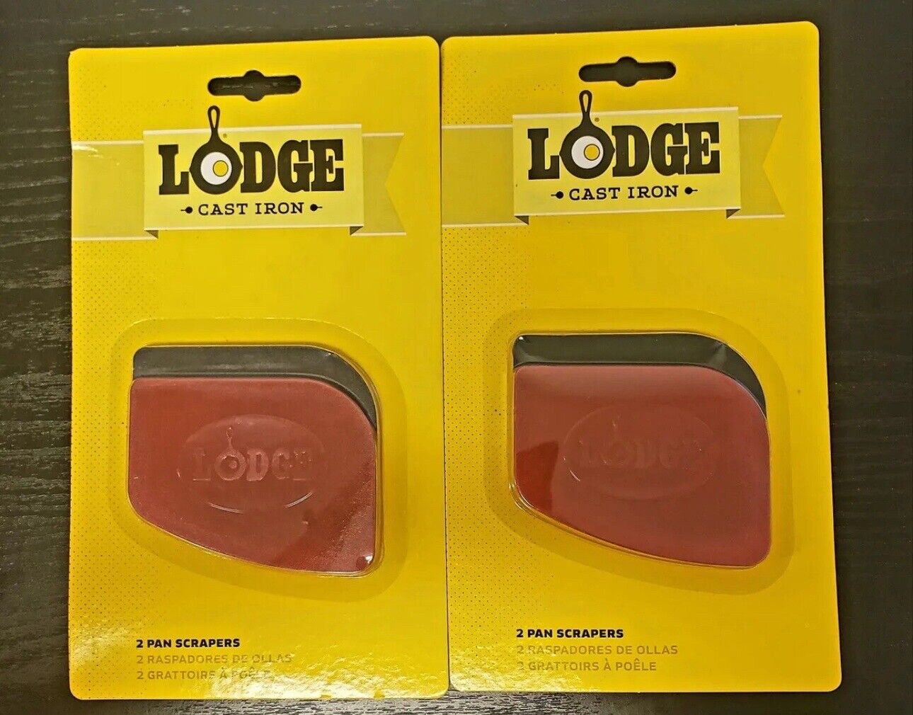 Lodge Durable Polycarbonate Pan Scraper, set of 2 Black and 2 Red