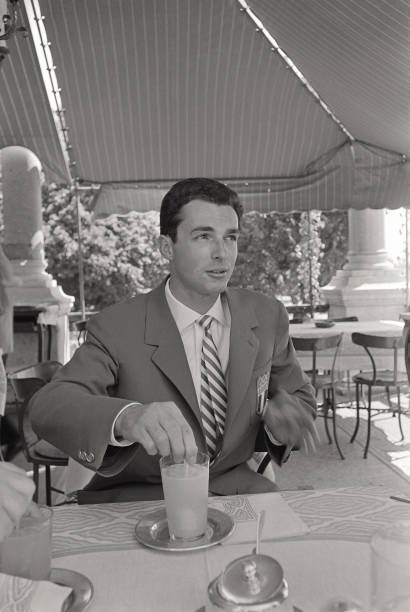 Italian athlete Livio Berruti having a drink Rome 1960 Old Photo 1