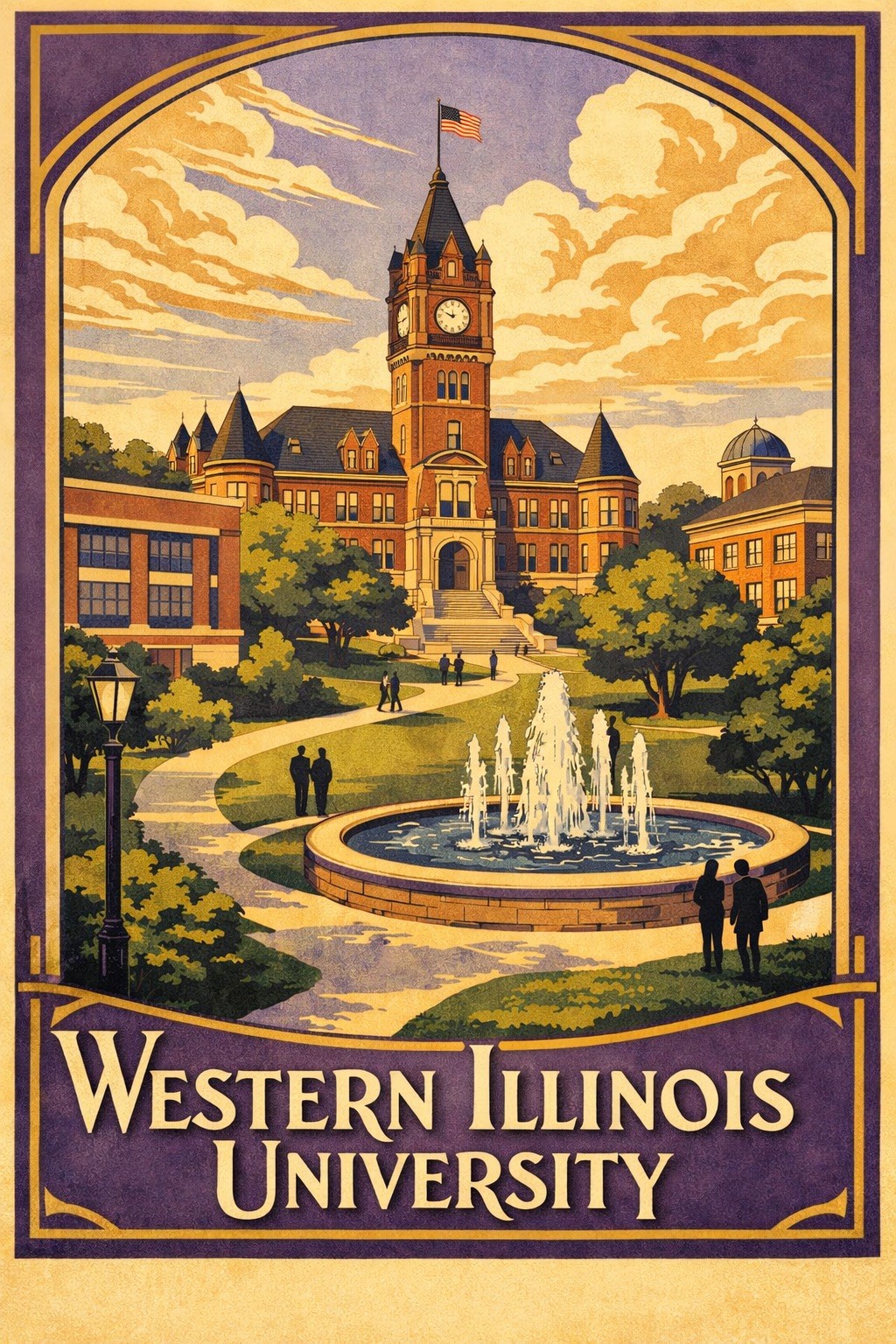 Western Illinois University Vintage Poster 🎓 24x36” - Premium Art Print 200gsm
