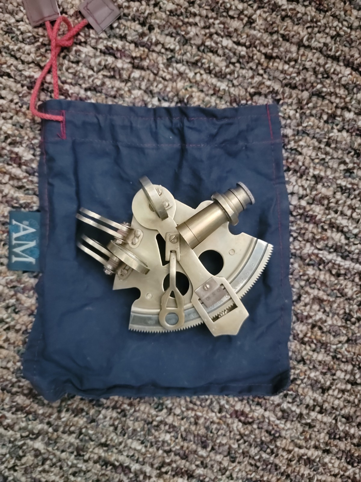 Authentic Collectible Bronze Pocket Sextant- A La Maison Same Day Shipping 