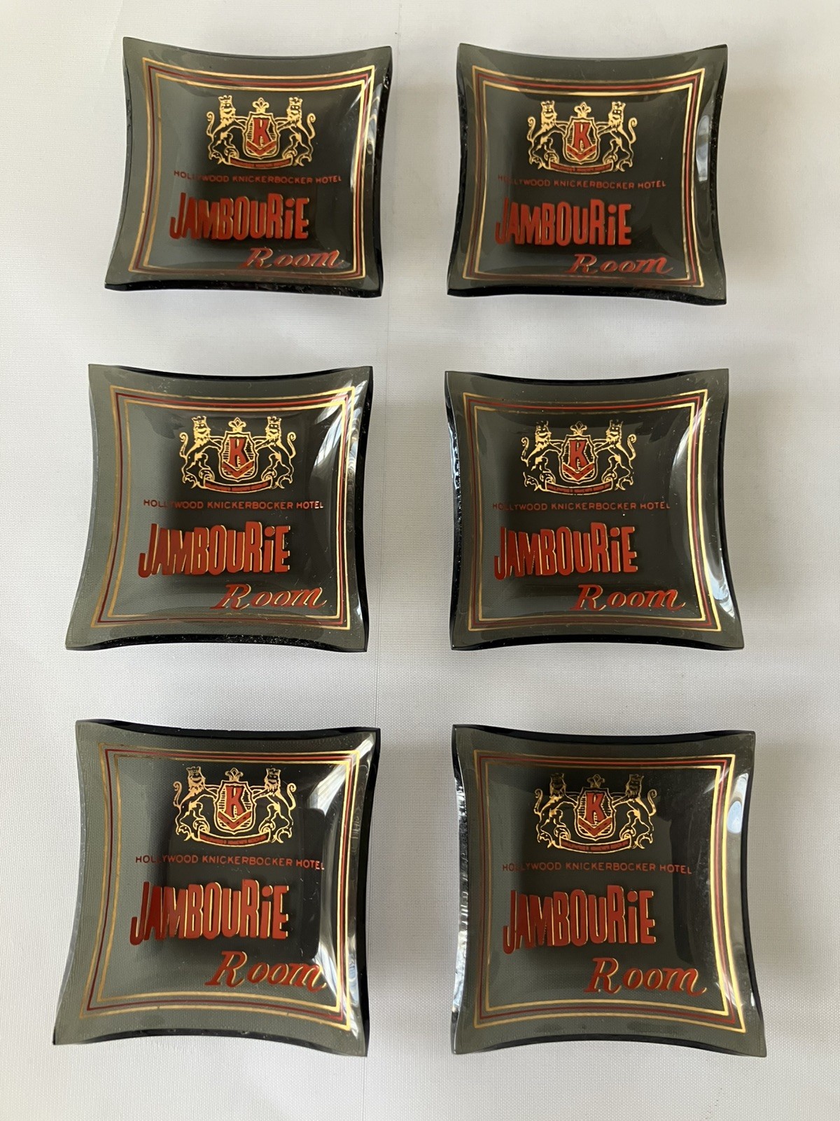 HISTORIC HOLLYWOOD KNICKERBOCKER HOTEL ASHTRAYS 40’s to 60’s HOLLYWOOD LORE Qty6 HISTORIC HOLLYWOOD KNICKERBOCKER HOTEL ASHTRAYS 40’s to 60’s HOLLYWOOD LORE Qty6