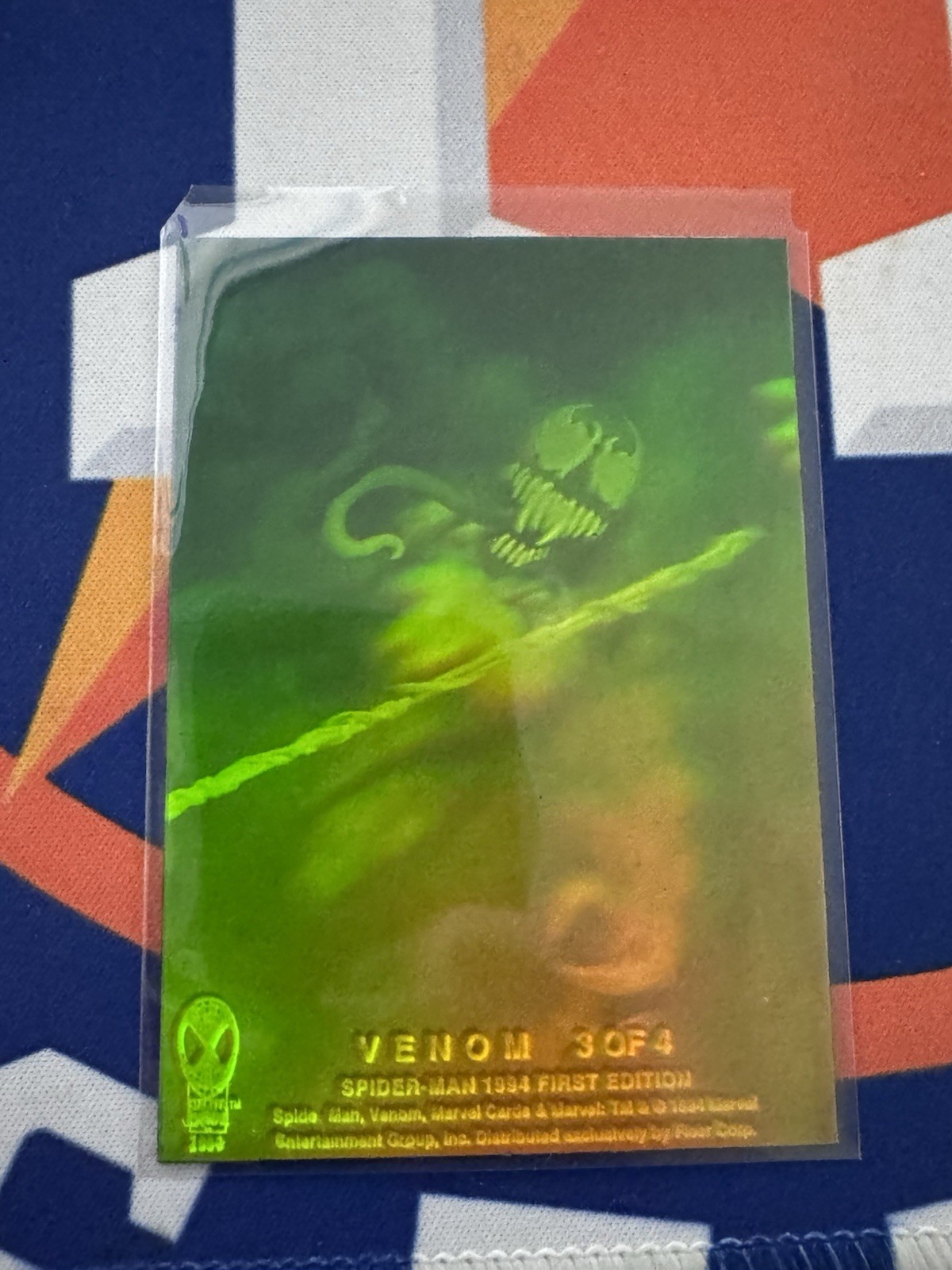 1994 Fleer Amazing Spider-Man 1st Edition Venom Hologram 3 of 4 Marvel Holo 1994 Fleer Amazing Spider-Man 1st Edition Venom Hologram 3 of 4 Marvel Holo