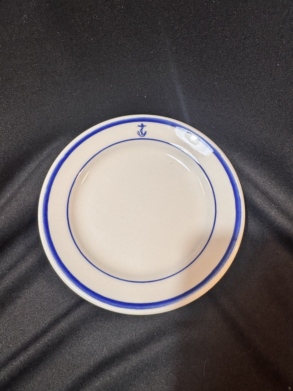 Vintage Homer Laughlin US NAVY Fouled Anchor 6.25” Dessert Plate 1983 ONE SINGLE