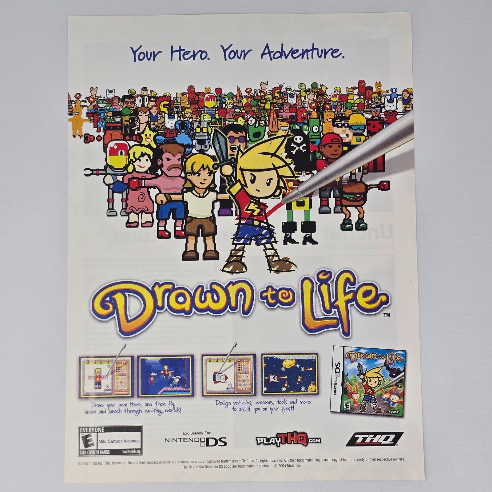 Drawn To Life Nintendo DS NDS Your Adventure Printer Ad/Poster