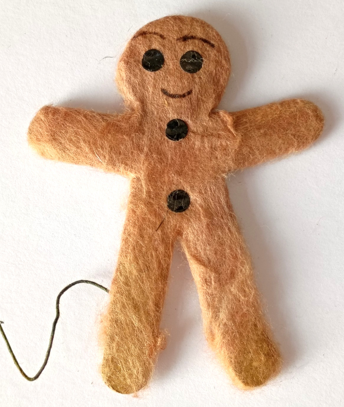 Vintage 1940’s Spun Cotton Gingerbread Man Japan Antique Christmas Ornament 3\