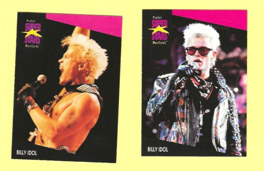 Lot of 2 1991 Pro Set SuperStars MusiCards Music Cards BILLY IDOL #s 188 & 189