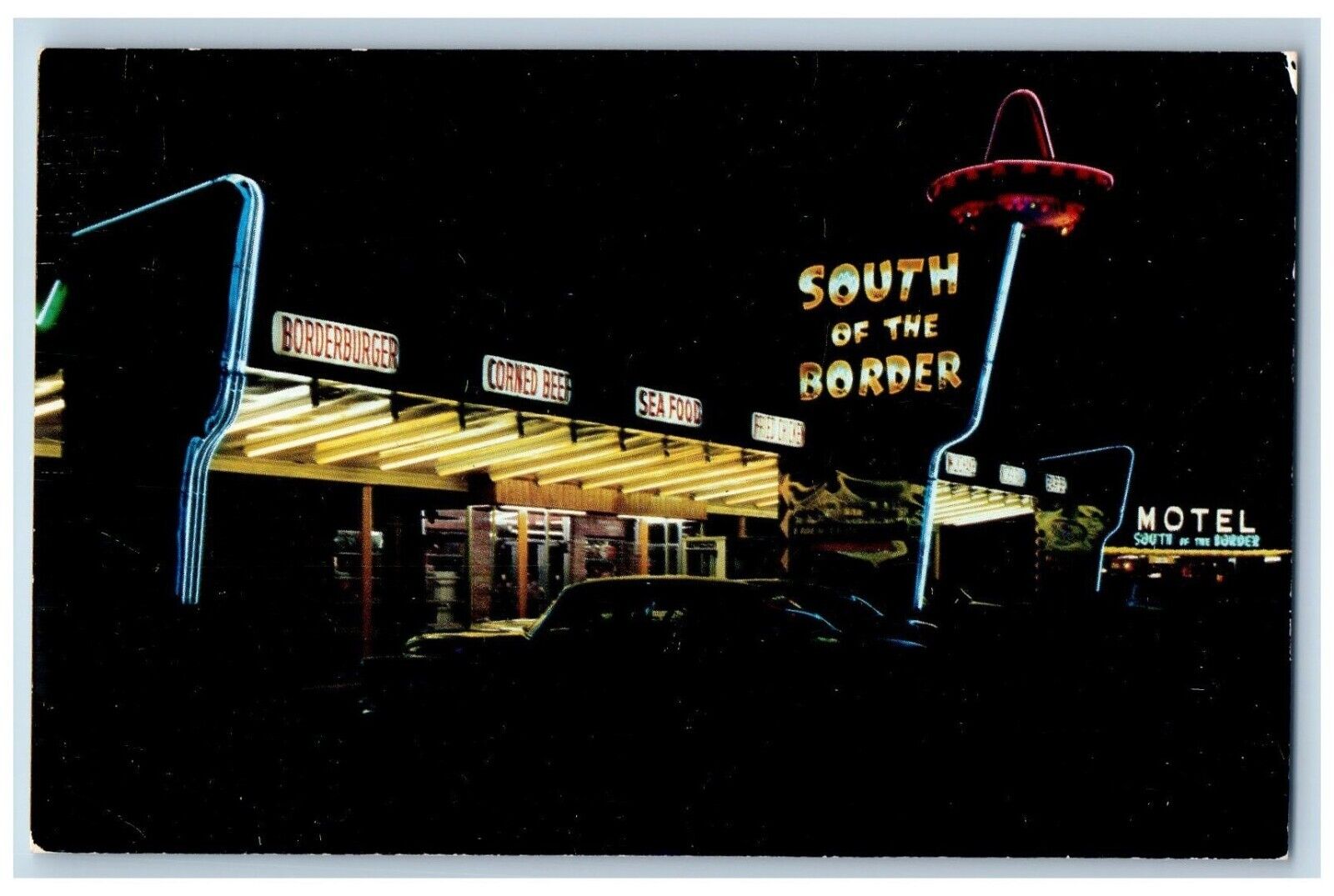 Interstate South Carolina Postcard South Border Pedros Glamorous Restaurant 1960