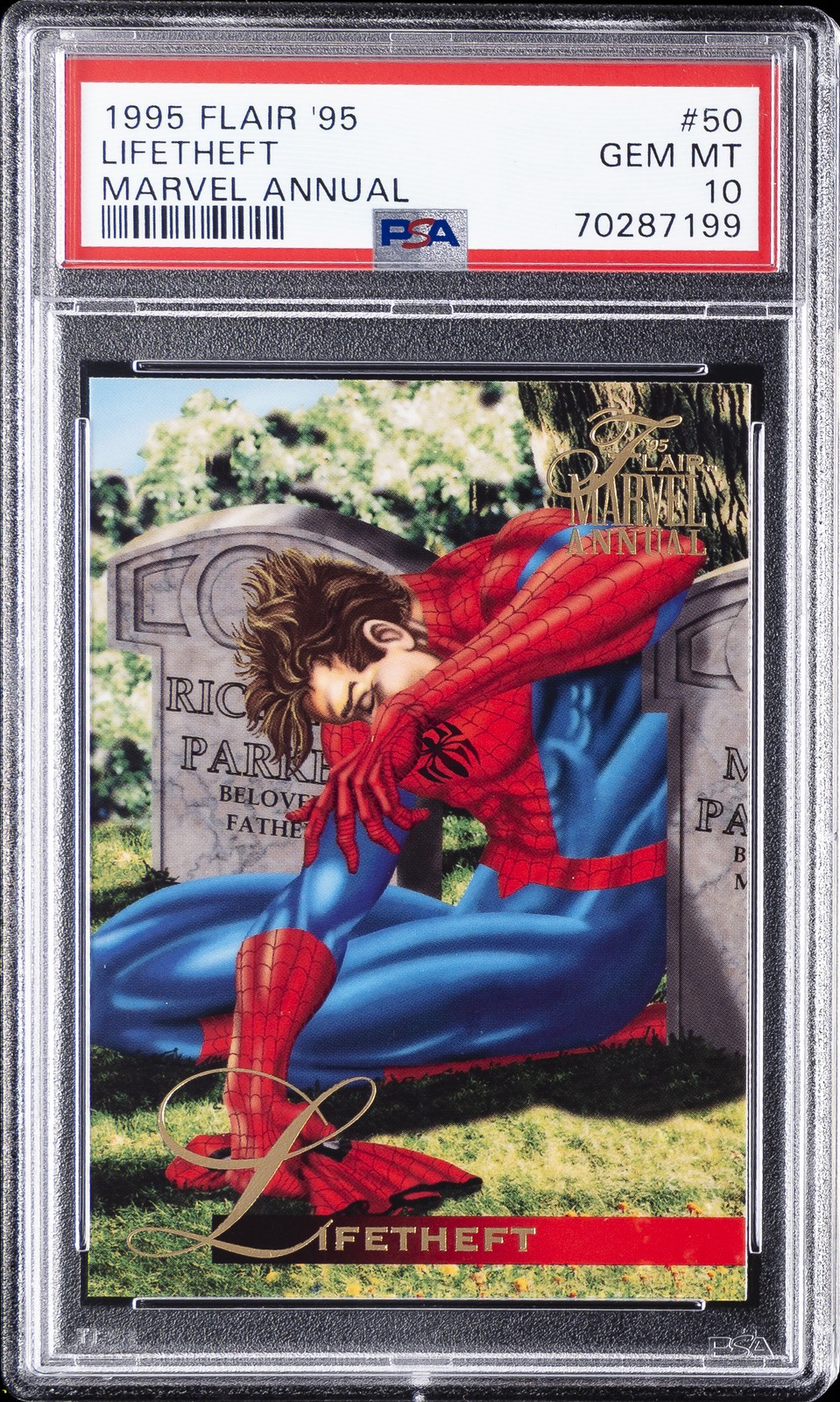 1995 FLAIR '95 MARVEL ANNUAL #50 LIFETHEFT PSA 10