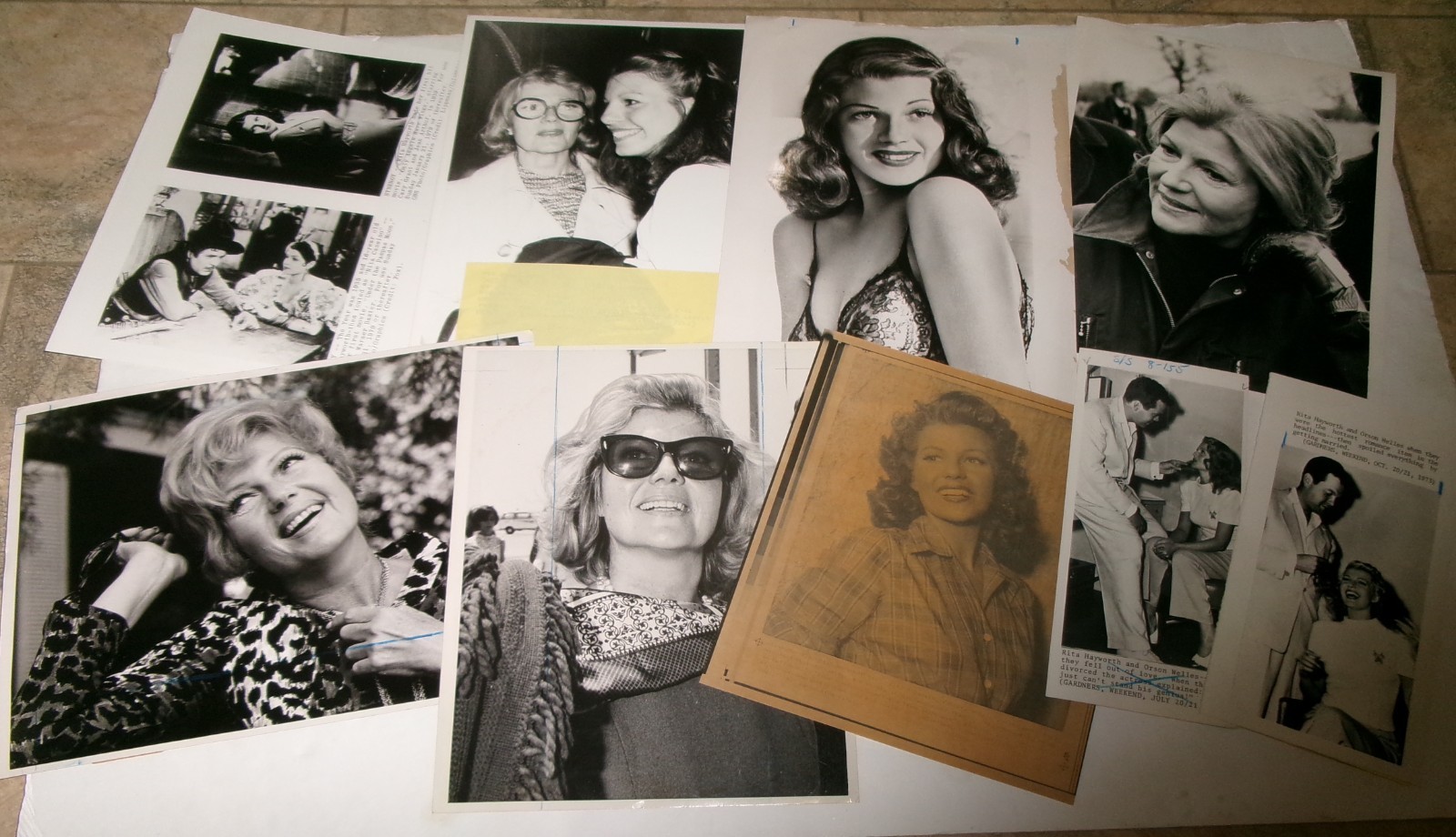 Lot Rita Hayworth wire press photo Promo Pics Vintage newspaper Pieces 8x10 4x8