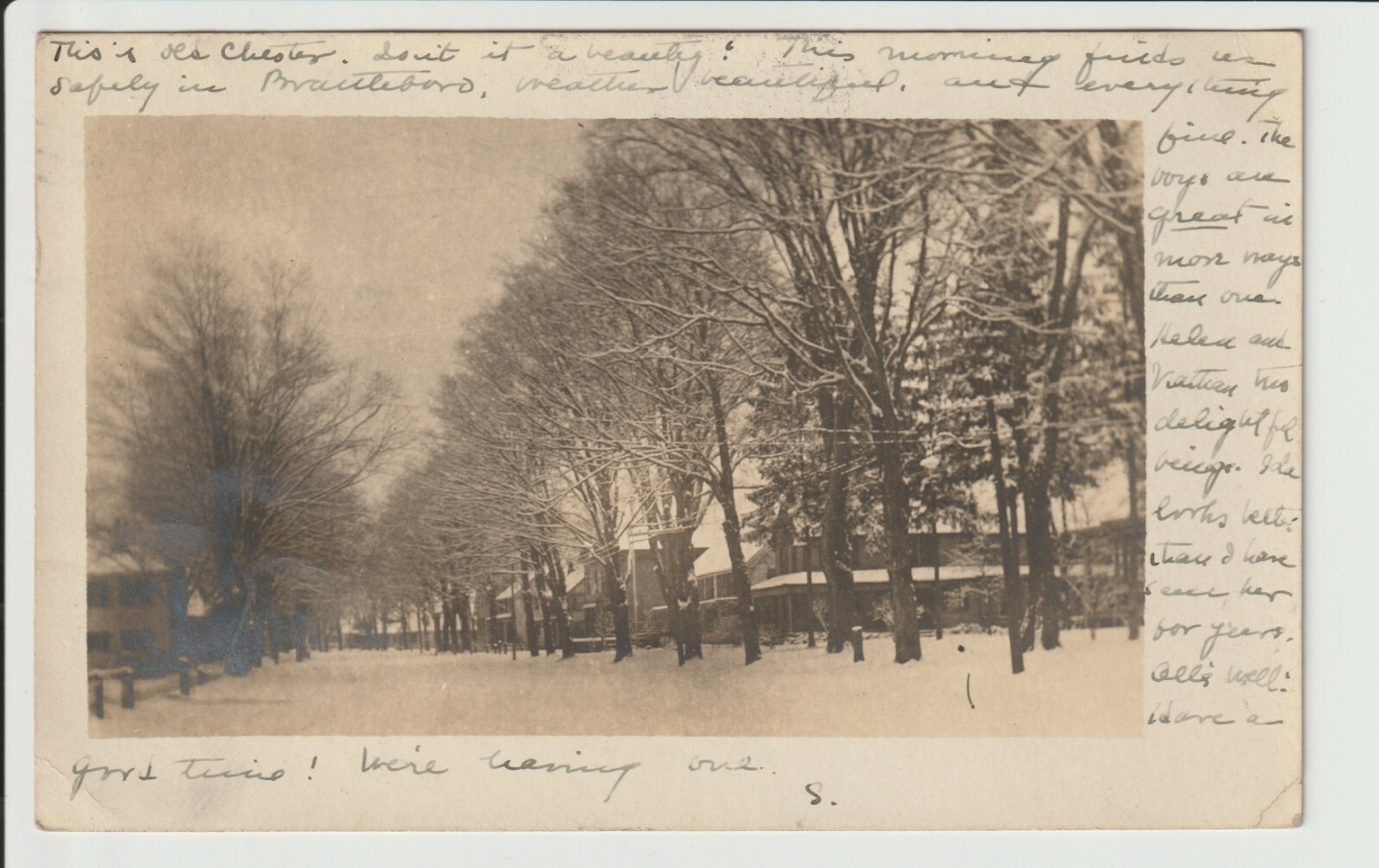 RPPC Chester Vermont VT Winter Town City View Snow Real Photo Card 1905 POSTED RPPC Chester Vermont VT Winter Town City View Snow Real Photo Card 1905 POSTED