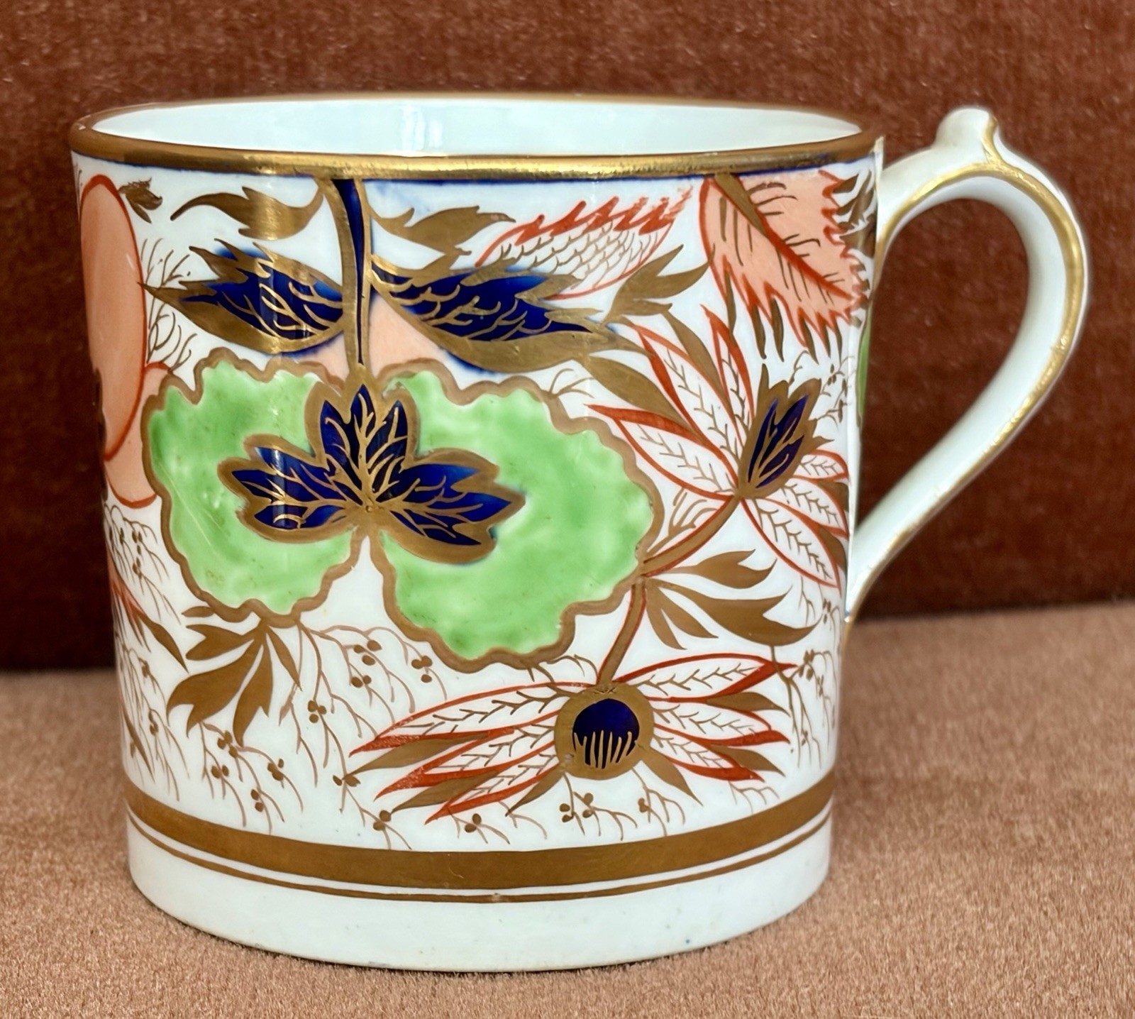 Antique 19th Century Newhall English Porcelain Imari Pattern Coffee Can or Cup. Antique 19th Century Newhall English Porcelain Imari Pattern Coffee Can or Cup.