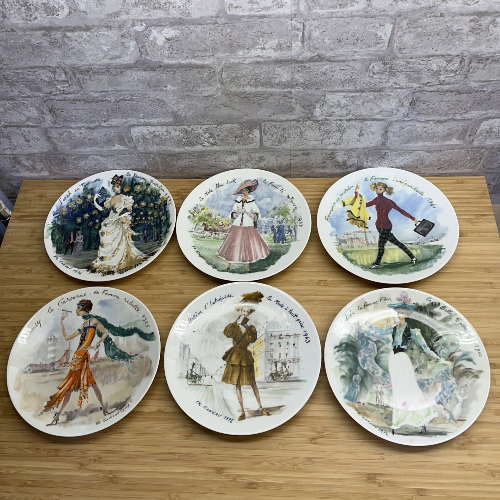 D'Arceau Limoges Women of the Century Porcelain Plates France Set of 6