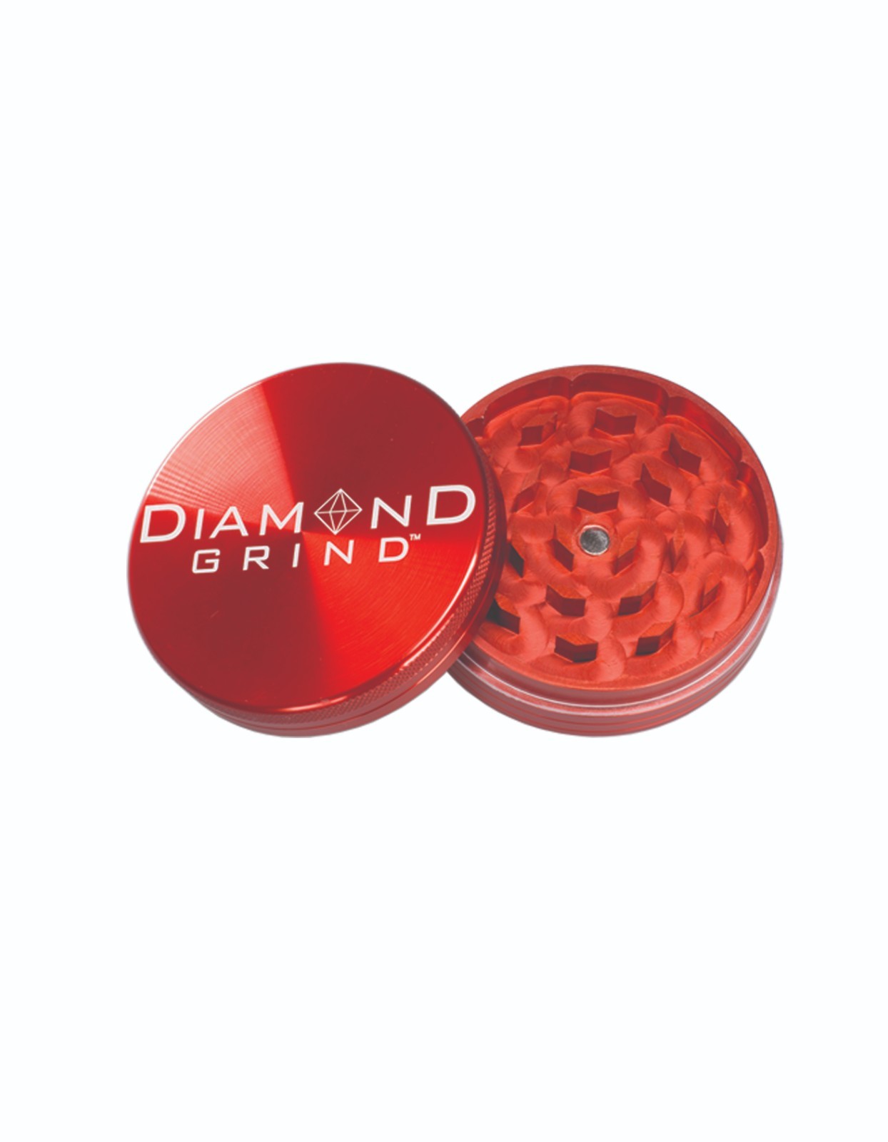 Diamond Grind 2 part Herb Grinder Red 2.25\