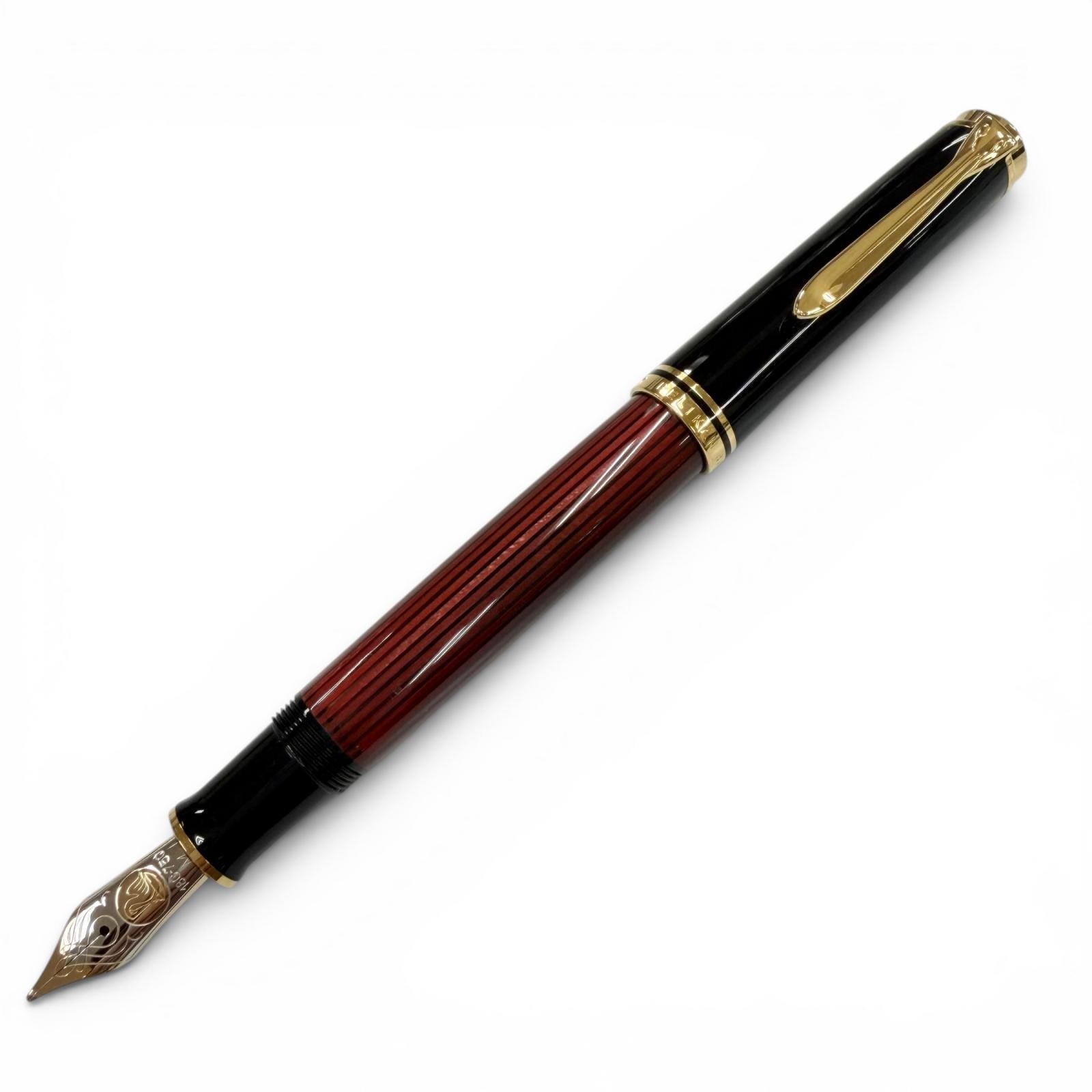 Excellent PERIKAN fountain pen Souverene M800 Red Stripe 18K mens