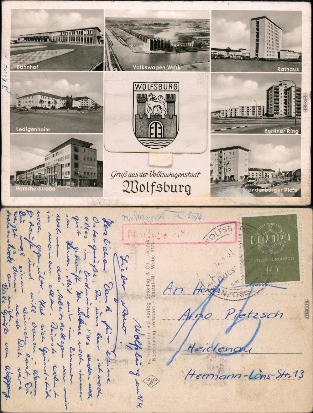 Wolfsburg Railway Station, Volkswagen Plant Berliner Ring, Porsche Street 1951