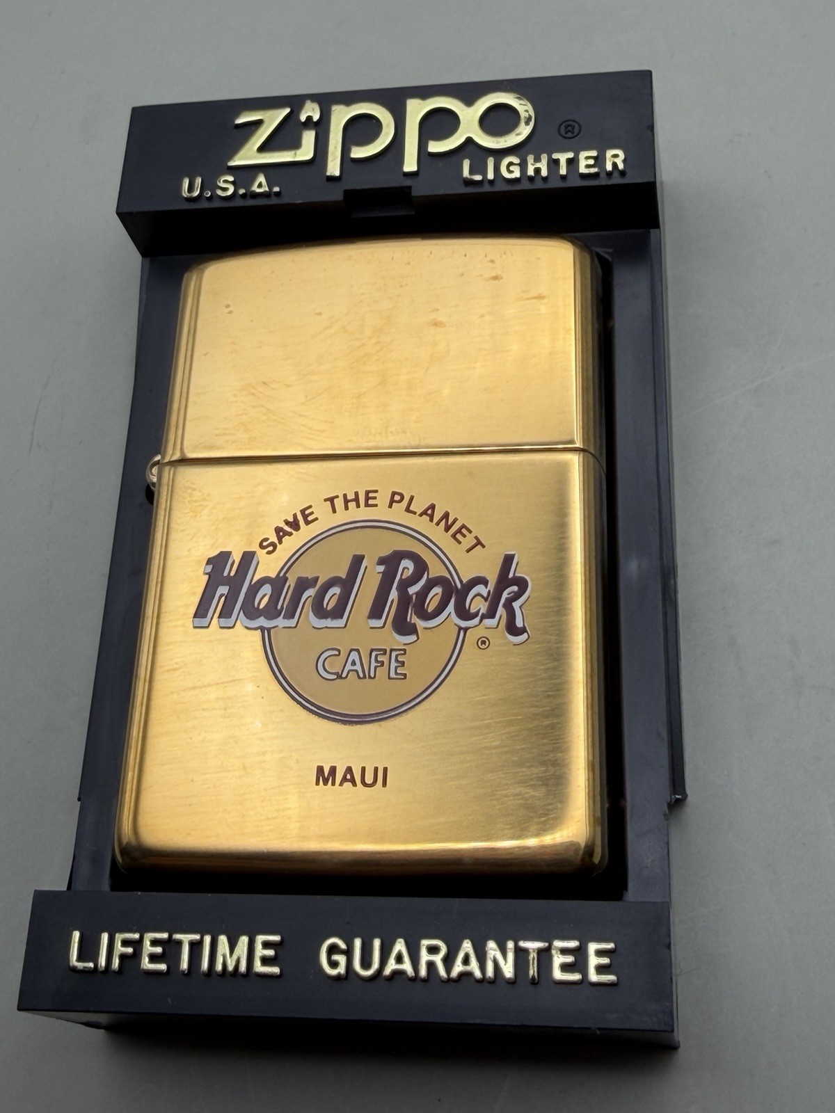 Hard Rock Cafe Maui Save The Planet Vintage 1997 Brass Zippo Lighter New B82