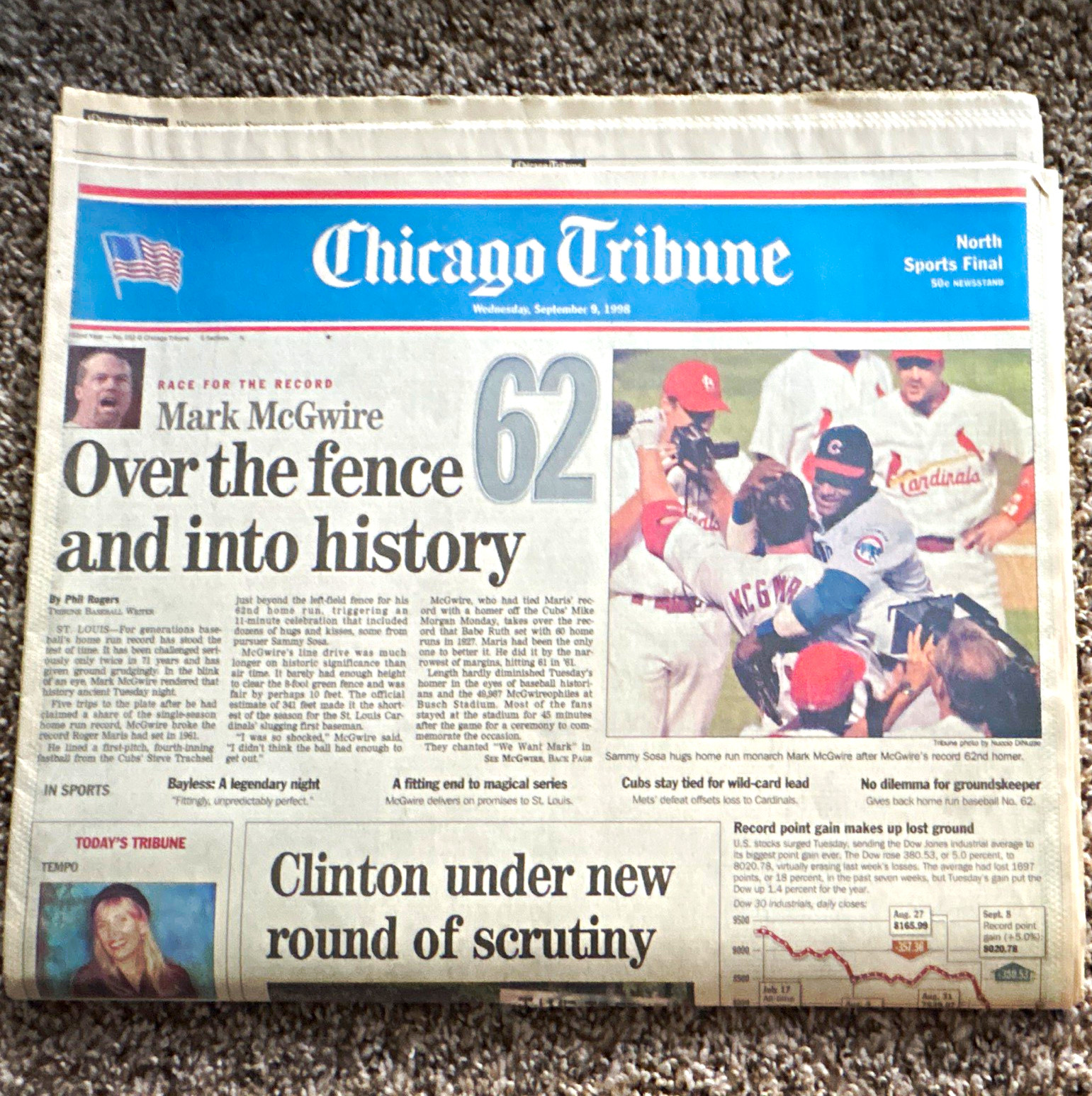 Chicago Tribune Sports Final “Mac-nificent” Mark McGwire Home Run