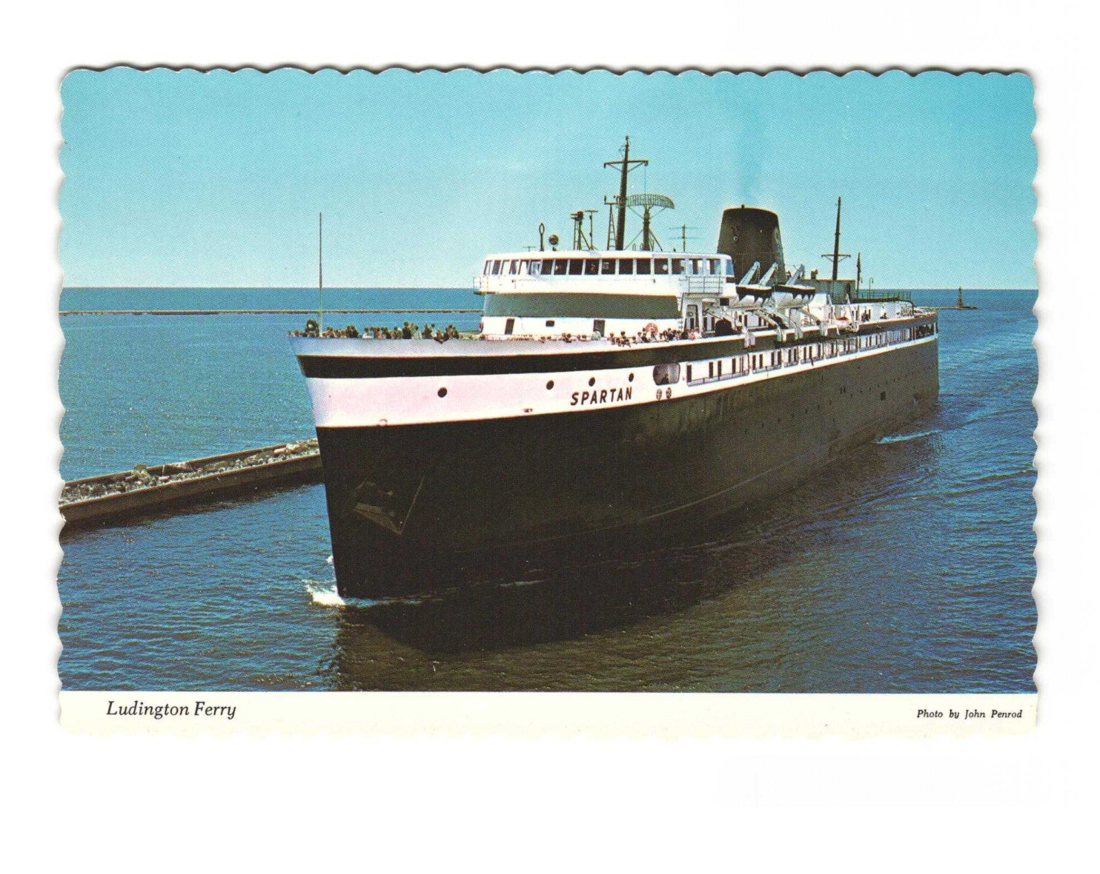 Ludington Ferry, lake MI vintage postcard unposted