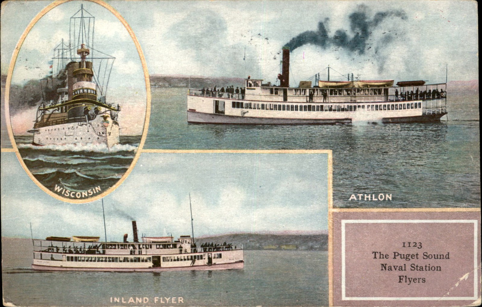Seattle WA Puget Sound Naval Station Flyers c1909 Vintage Postcard