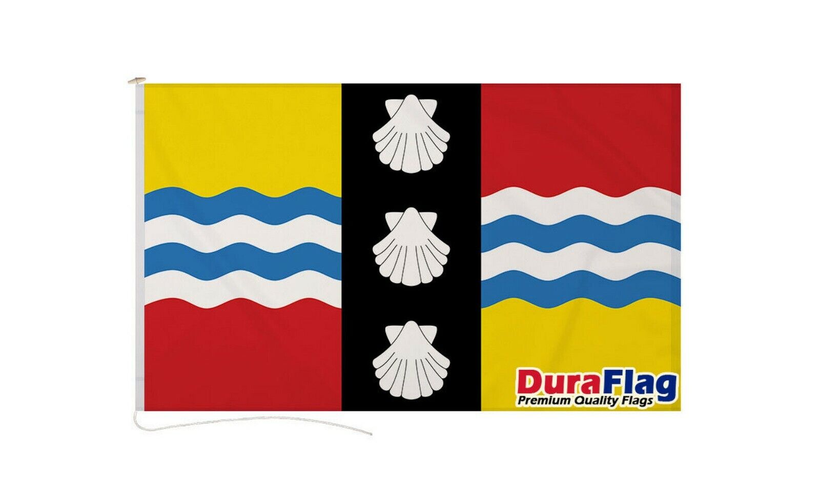 BEDFORDSHIRE NEW DURAFLAG 150cm x 90cm 5x3 FEET HIGH QUALITY FLAG ROPE & TOGGLE