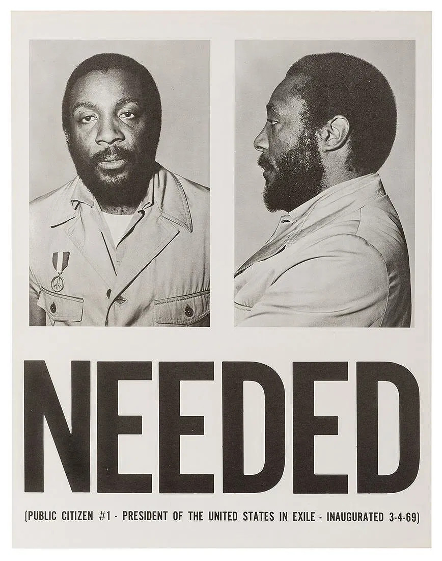 1969 Dick Gregory Needed Public Citizen Political Poster Civil Rights