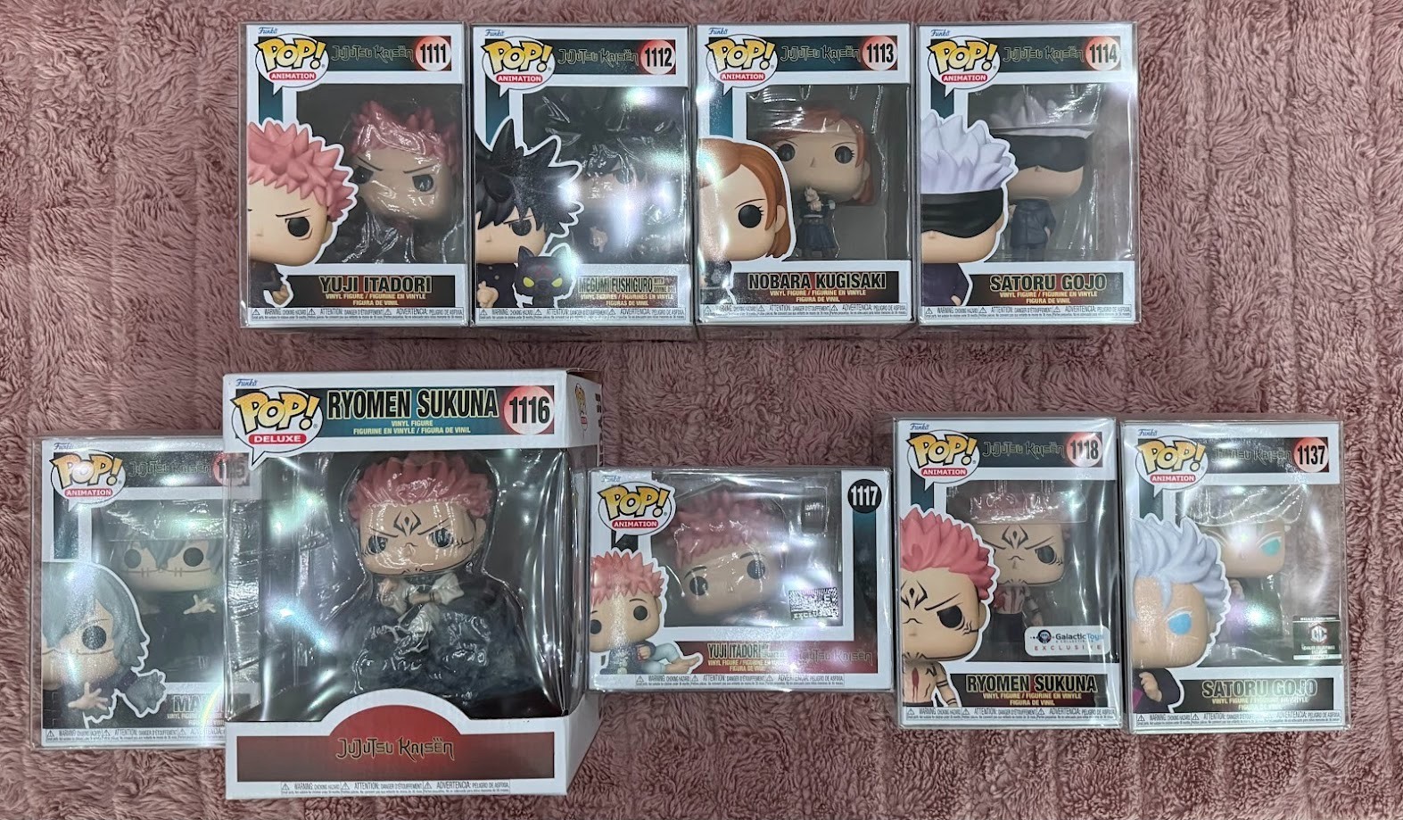 NEVER OPENED jujutsu kaisen funko pop lot of 9 (1111-1118 and 1137) +protectors NEVER OPENED jujutsu kaisen funko pop lot of 9 (1111-1118 and 1137) +protectors