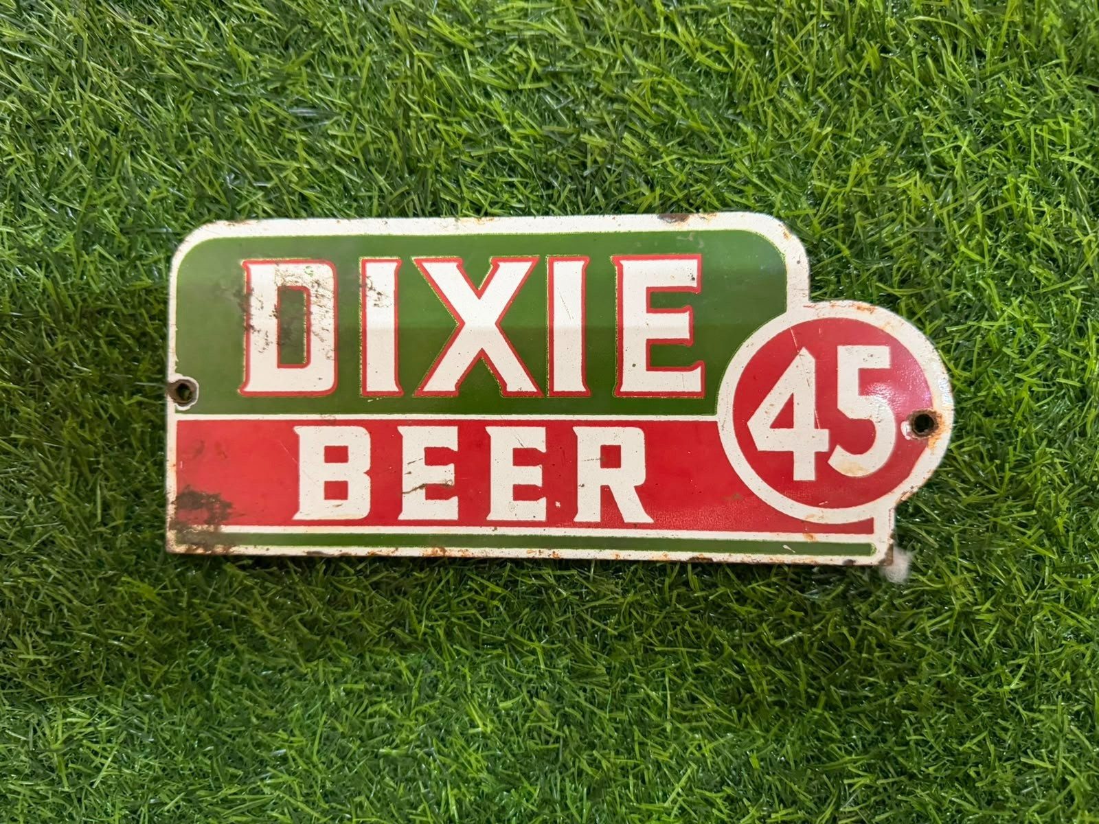Dixie Porcelain Advertising Sign 8\'\' Inches