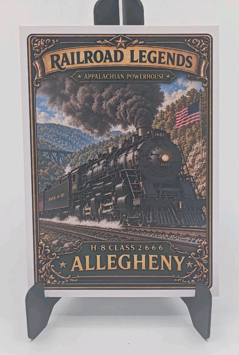 Allegheny C&O H-8 2-6-6-6 ACEO Custom Card - Railroad Legends Powerhouse