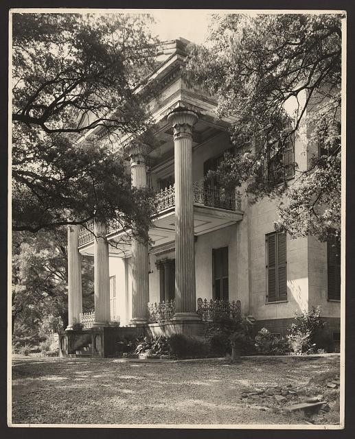 Natchez Mississippi Stanton Hall 1938 Mansion Columns Tree Framed Exterior