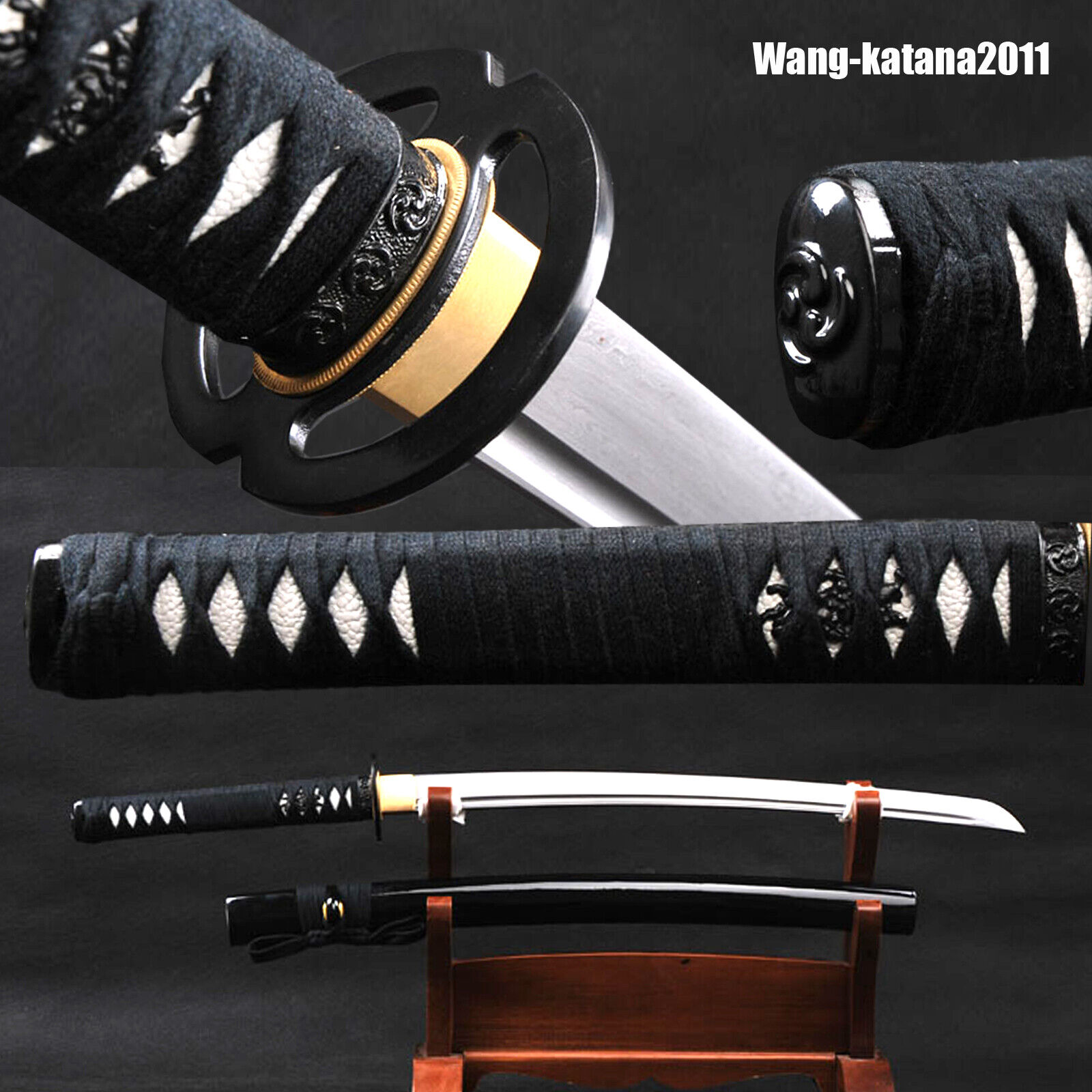Musashi Wakizashi Damascus Folded T9 Combat Ready Sharp Japanese Samurai Sword
