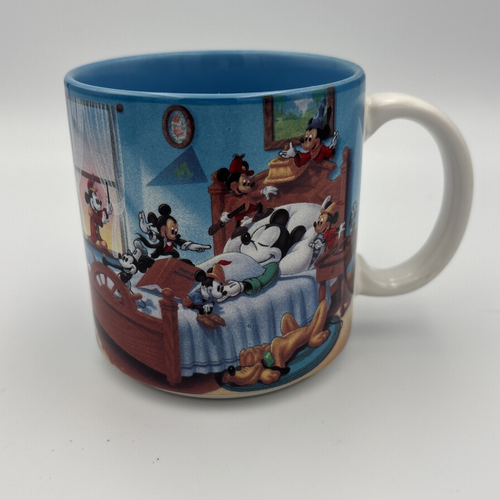 Vintage 1990s Disney Mickey Mouse Through the Years 12 Oz Mug Made in Japan 