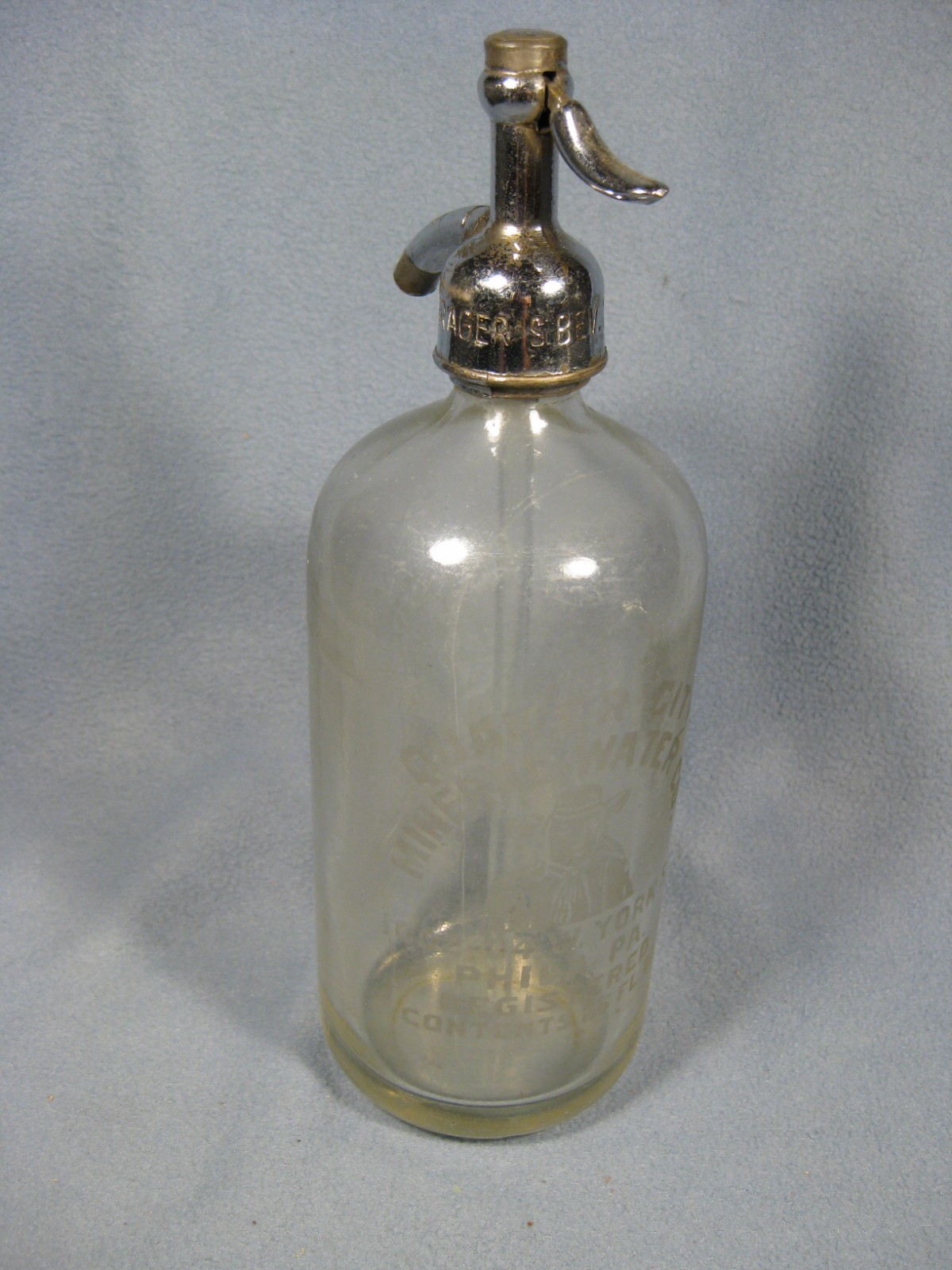 Rare Antique Quaker City Philadelphia Seltzer Bottle