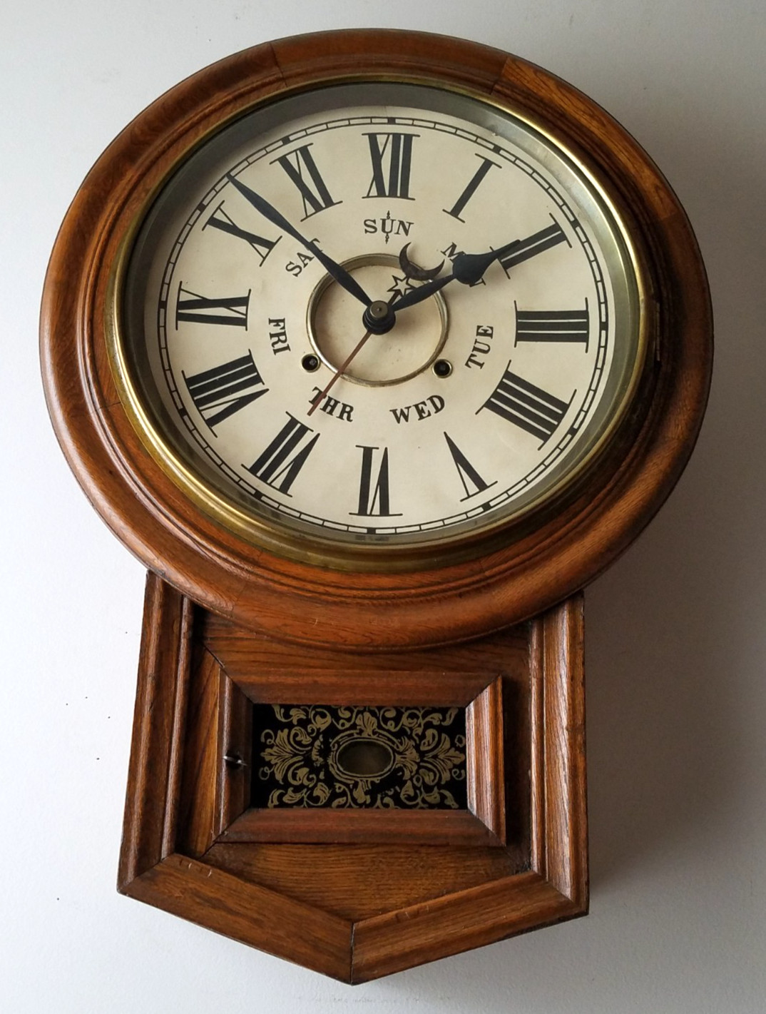 Antique Seikosha Calendar Regulator Wall Clock 8-Day, Time/Strike, Key-wind Antique Seikosha Calendar Regulator Wall Clock 8-Day, Time/Strike, Key-wind