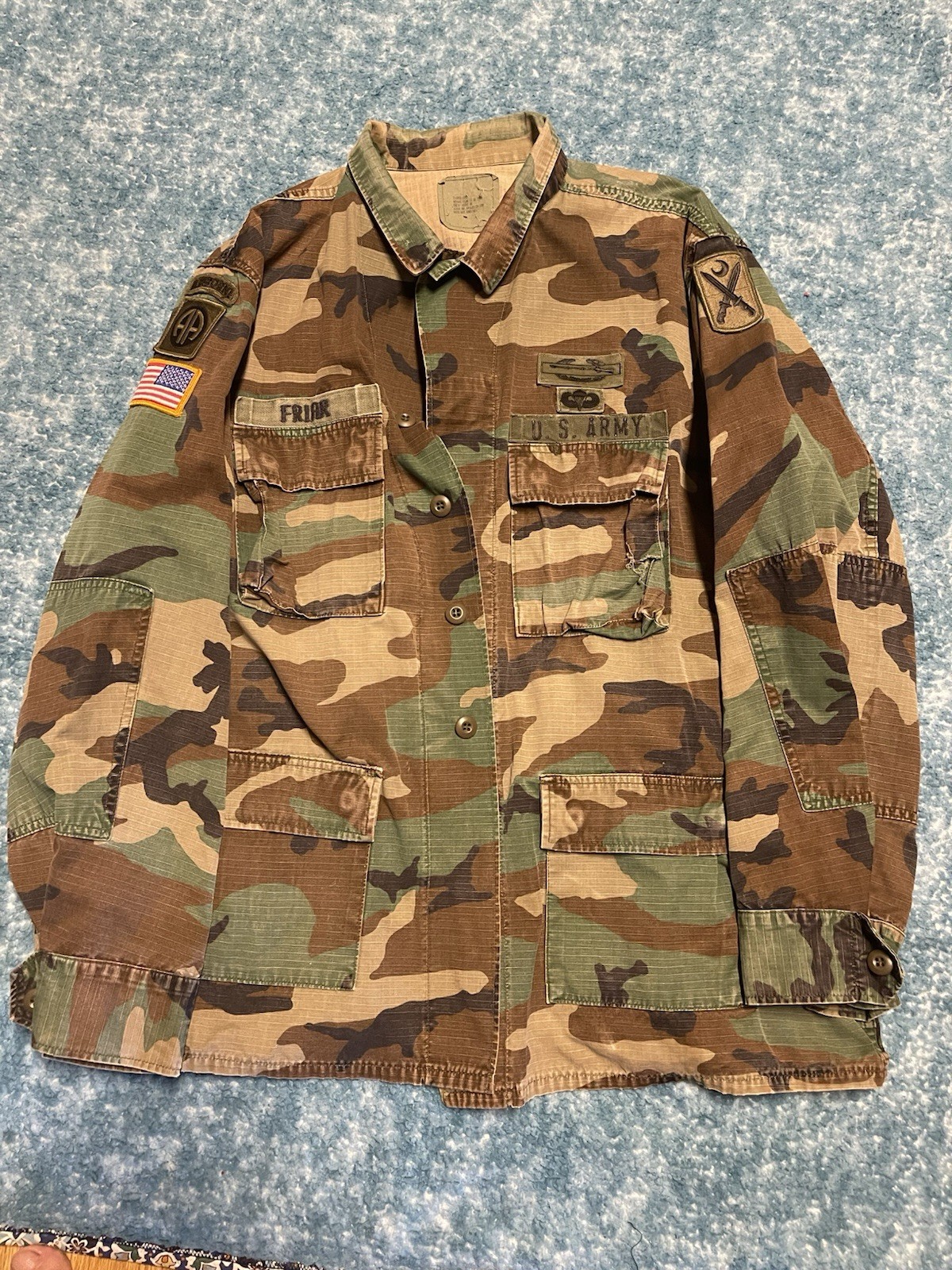 Vintage 82nd Airborne Soldiers Combat BDU Top Xtra Large Long 71 To 75 Original Vintage 82nd Airborne Soldiers Combat BDU Top Xtra Large Long 71 To 75 Original
