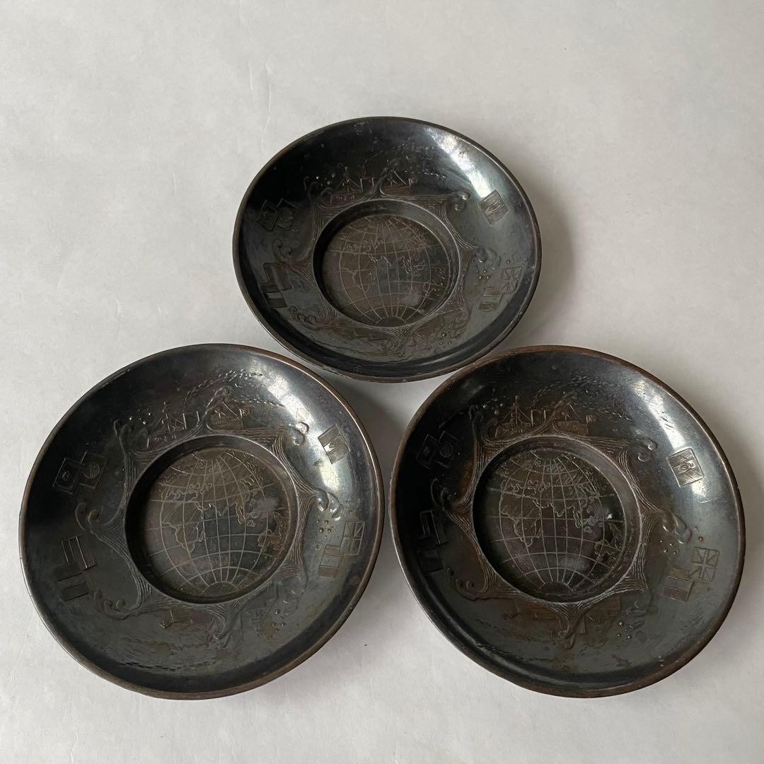 Antique Japanese Emperor Hirohito 1921 Europe Tour Commemorative Tea Saucers