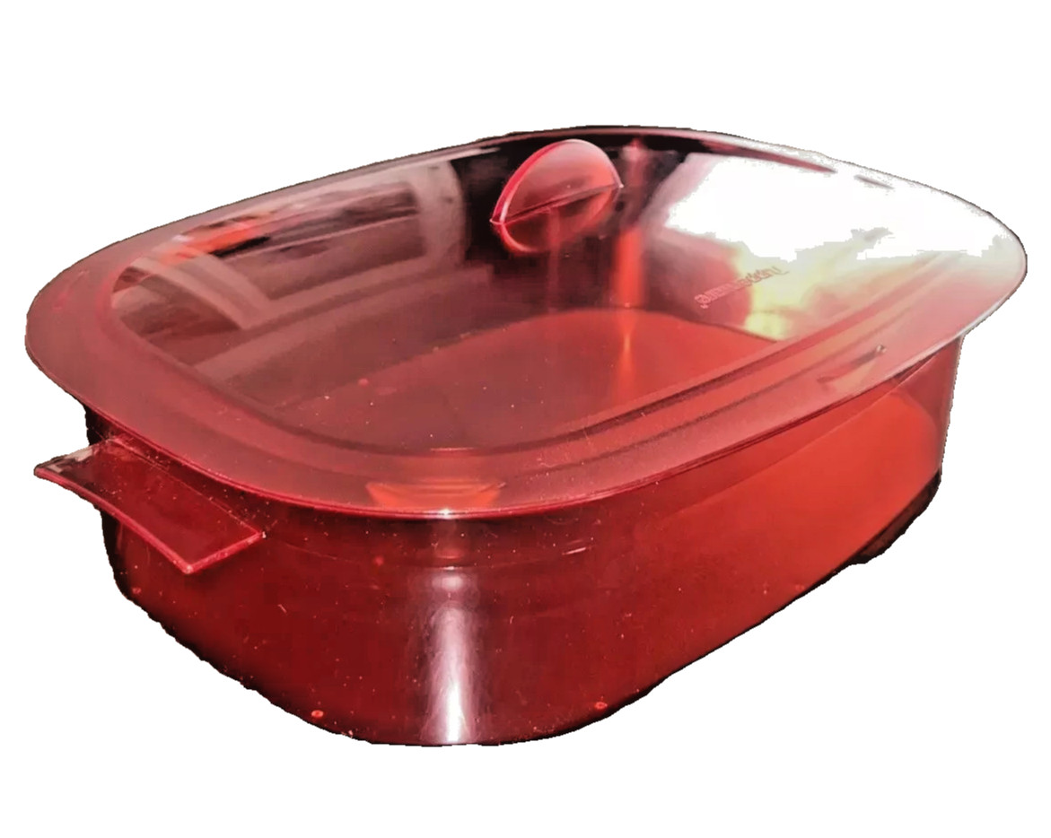 TUPPERWARE Clearly Elegant Red 2 QT Microwave Serving & Storage Bowl LE ❤️🔥 TUPPERWARE Clearly Elegant Red 2 QT Microwave Serving & Storage Bowl LE ❤️🔥