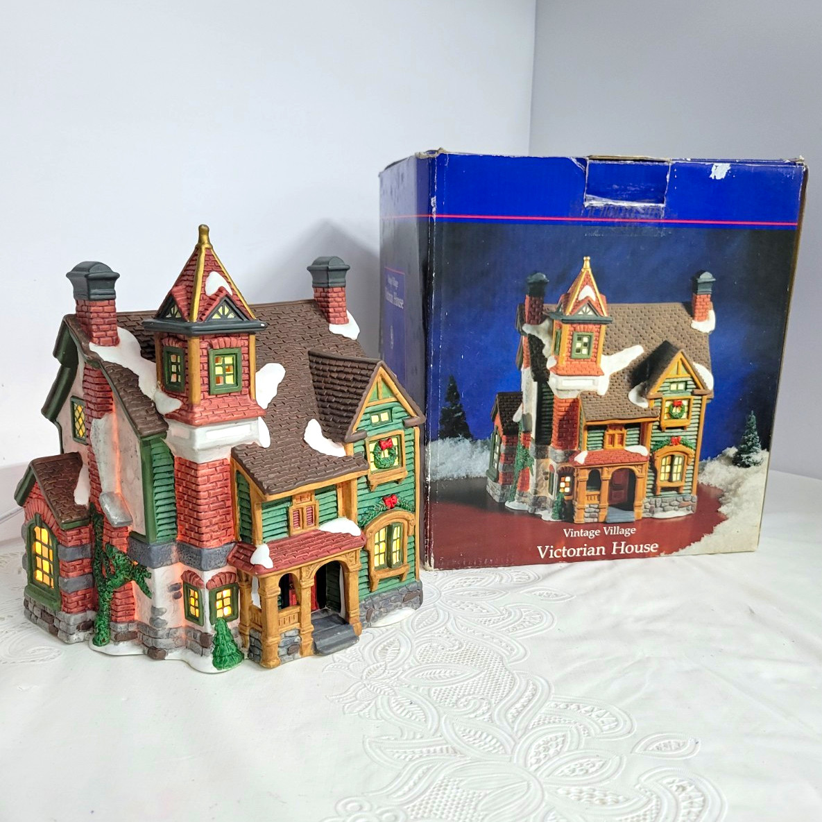 Vintage Village Christmas Porcelain Victorian House 