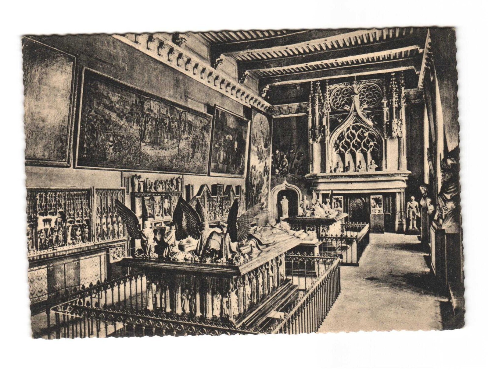Vintage Dijon France Le Musee La Salle des Gardes Museum Postcard