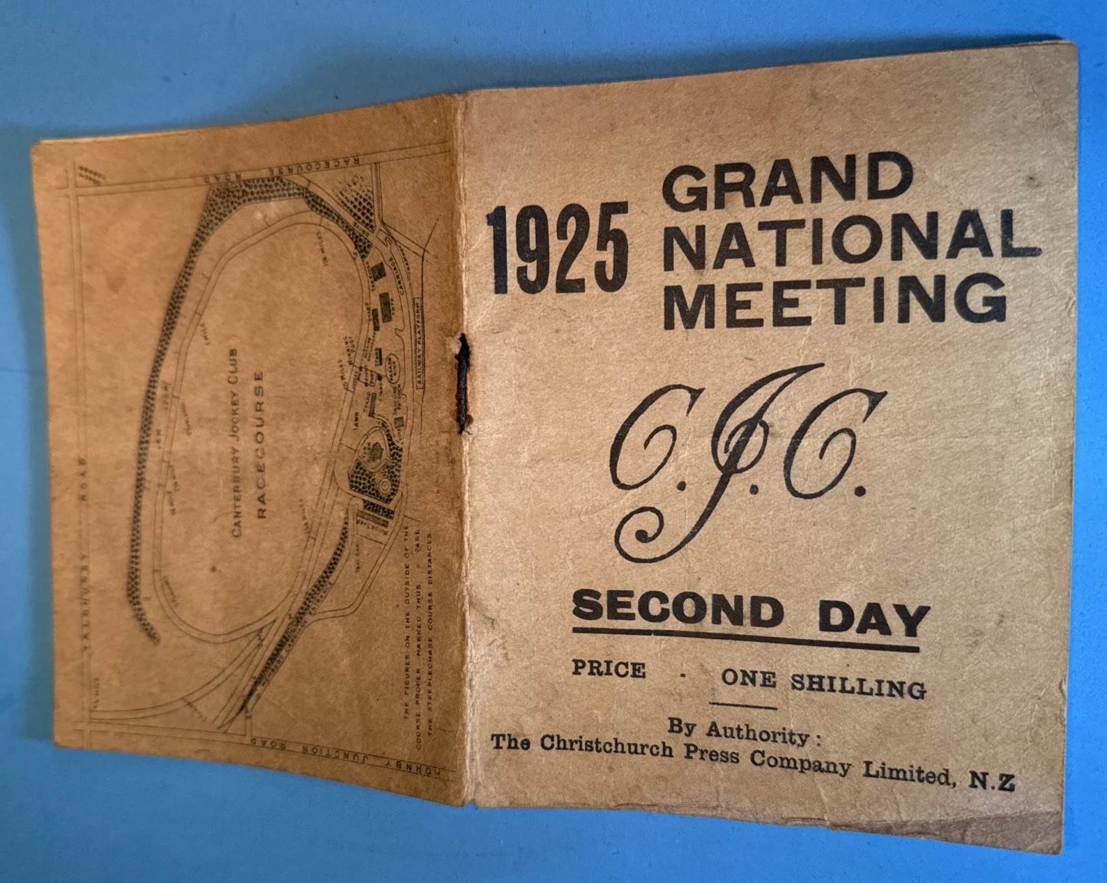 1925 Grand National Steeplechase Horse Race Christchurch Program New Zealand vtg