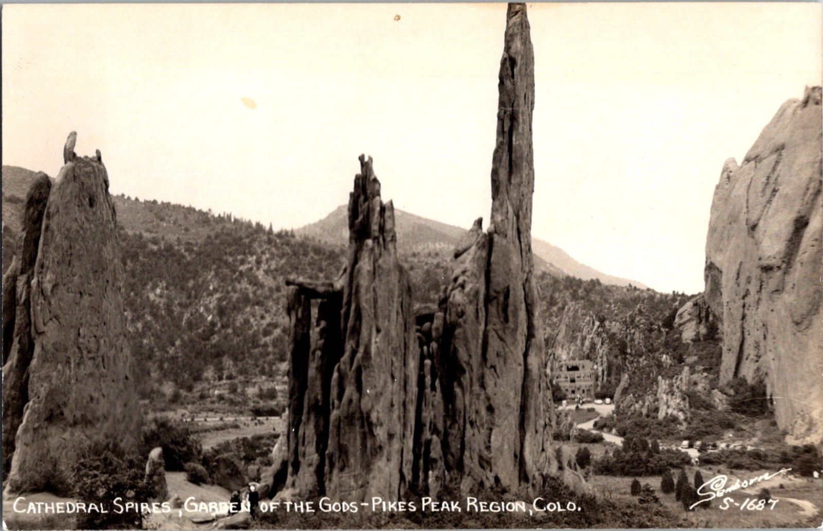 Cathedral Spires Garden of The Gods Pikes Peak Region Colorado RPPC Postcard
