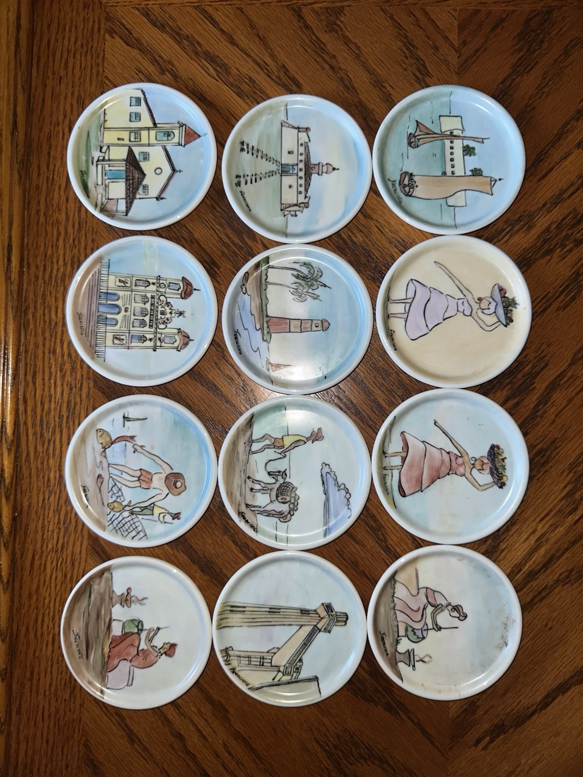 Set Of 12 3” Porcelain Plates Dated 1981 Salvador Bahia Set Of 12 3” Porcelain Plates Dated 1981 Salvador Bahia
