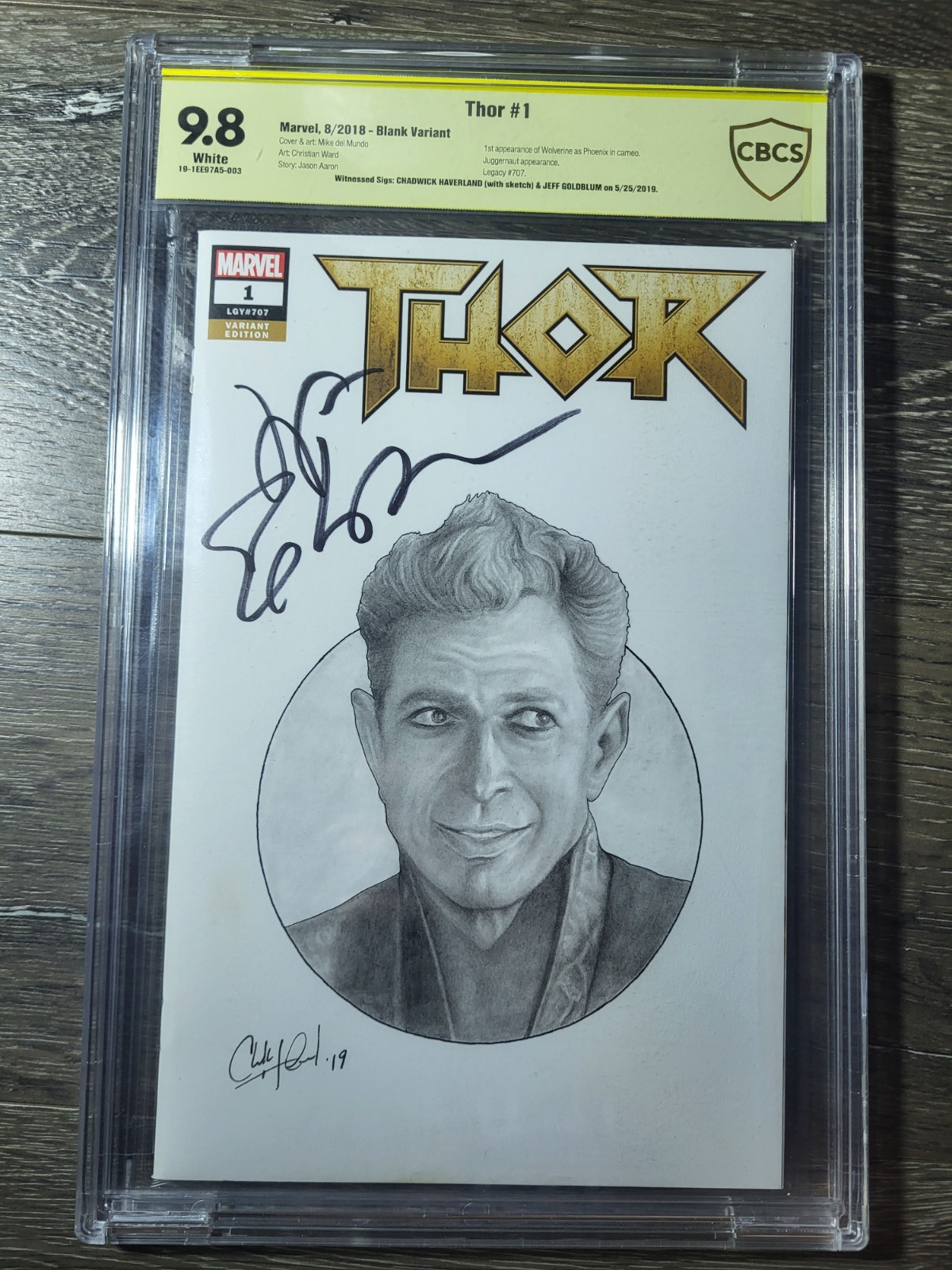 Thor #1 Original Art Sketch Chadwick Haverland CBCS 9.8 Signed Jeff Goldblum