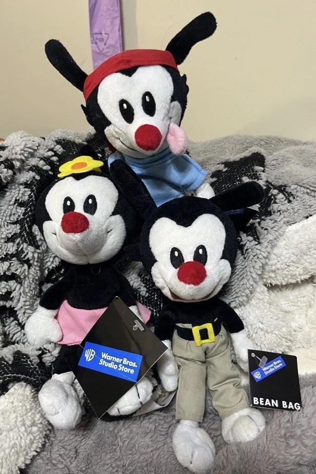 1998 WB Animaniacs Yakko Wakko Dot Vintage Bean Bag Set  Warner Bros w/ Tags