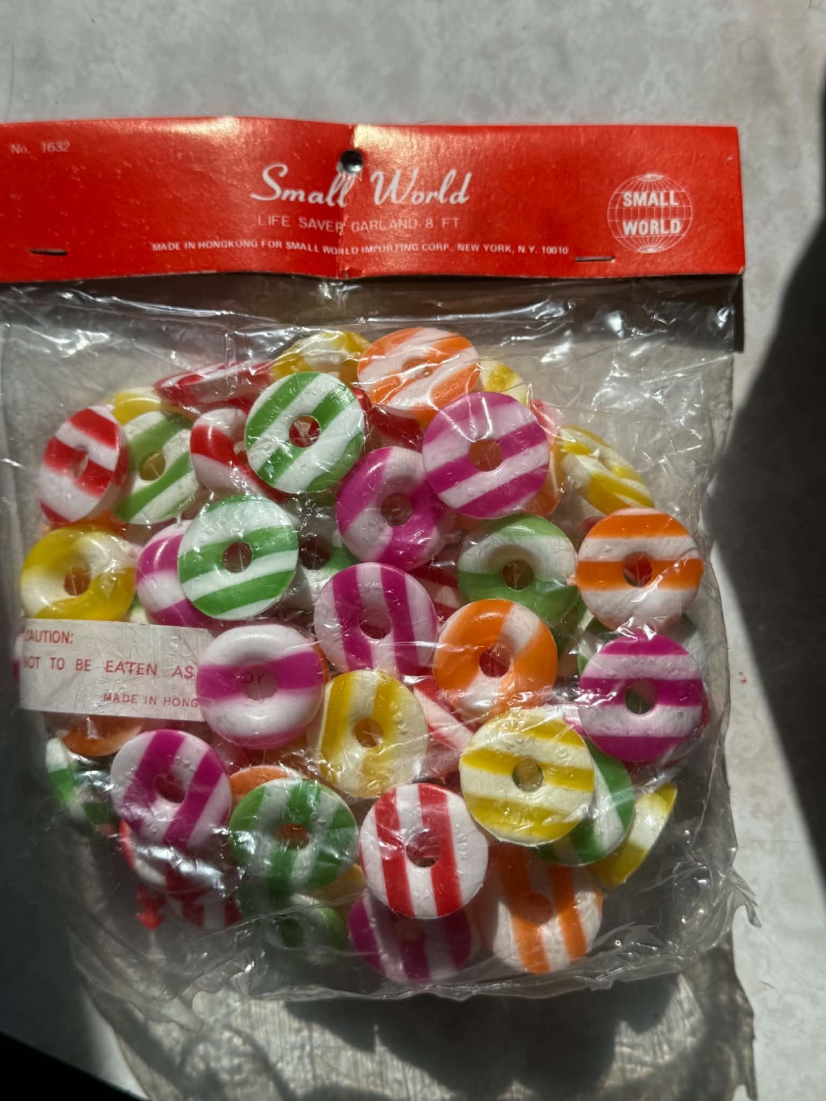 Vintage Small World Blow Mold Candy Garland Christmas 8 FT NOS Sealed Life Saver Vintage Small World Blow Mold Candy Garland Christmas 8 FT NOS Sealed Life Saver