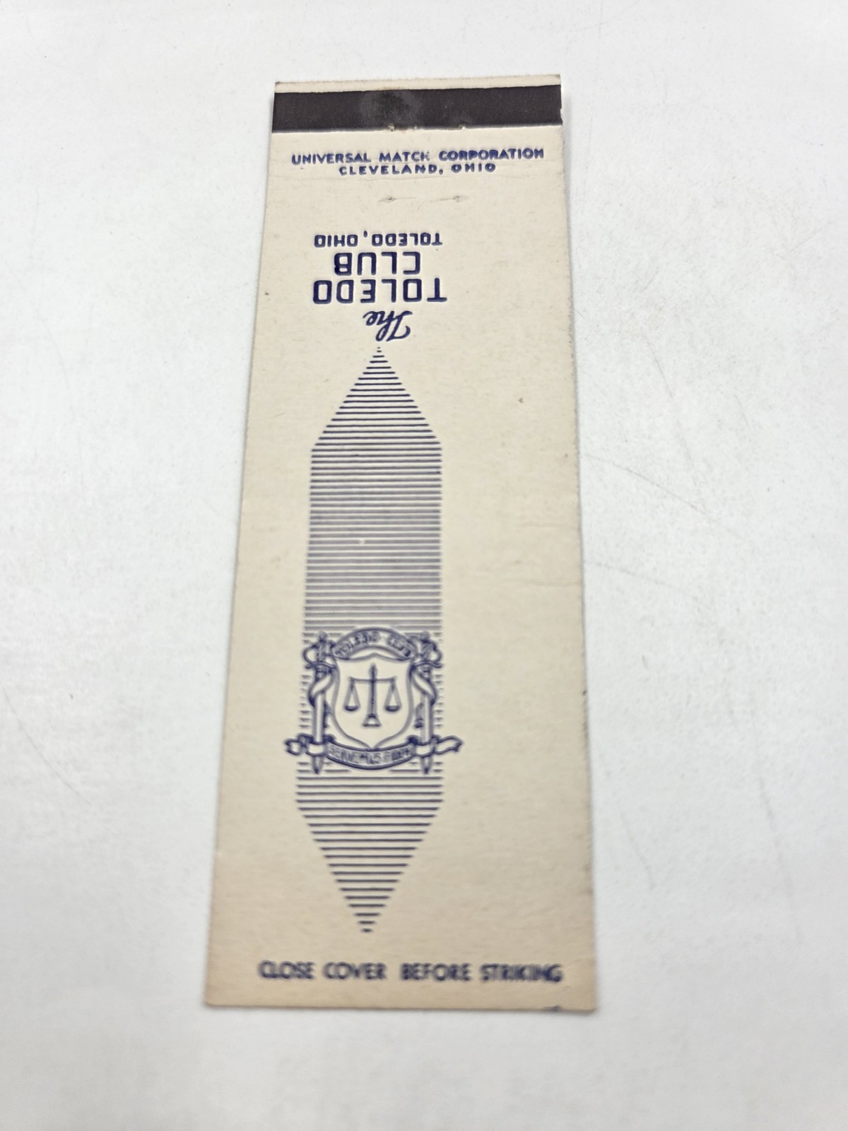 The Toledo Club Ohio Matchbook Cover