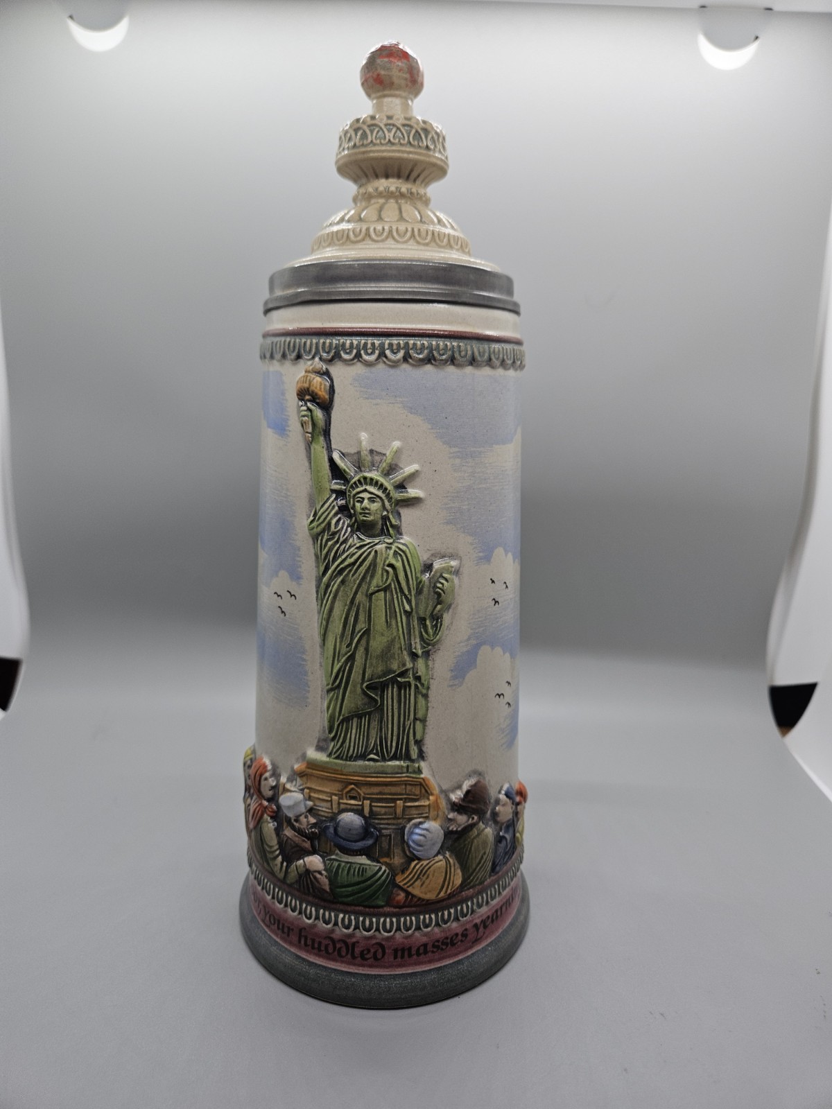 Gerz West Germany Statue of Liberty Stein 100th Anniversary Ltd Ed 1645/3000 COA