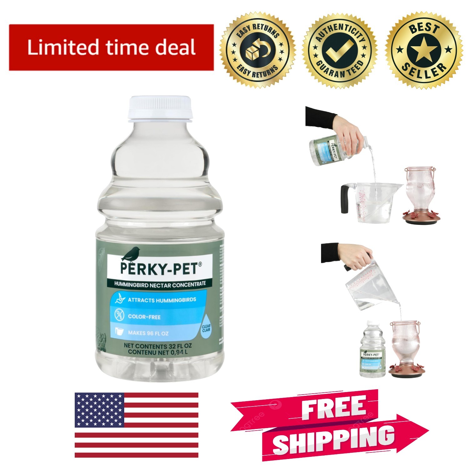 Economical 32 Oz Hummingbird Nectar Concentrate - Attracts Vibrant Birds
